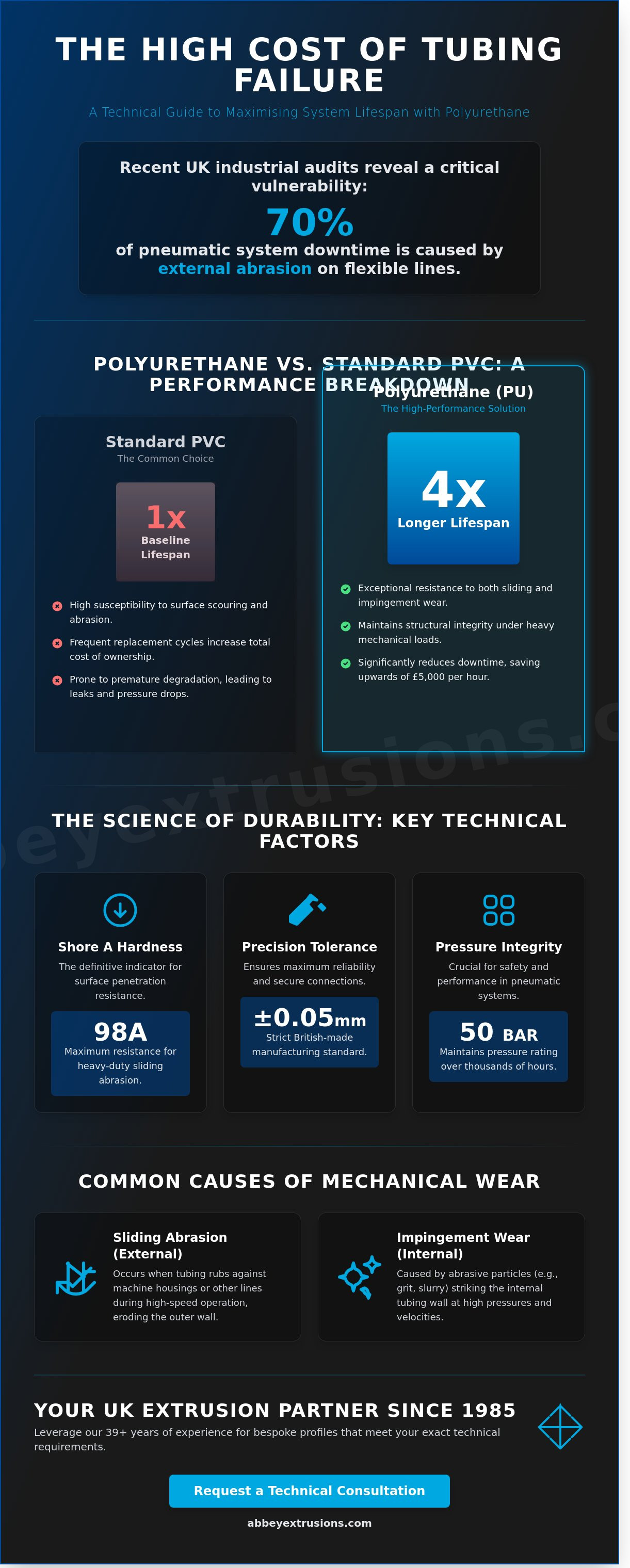 Polyurethane tubing abrasion resistance