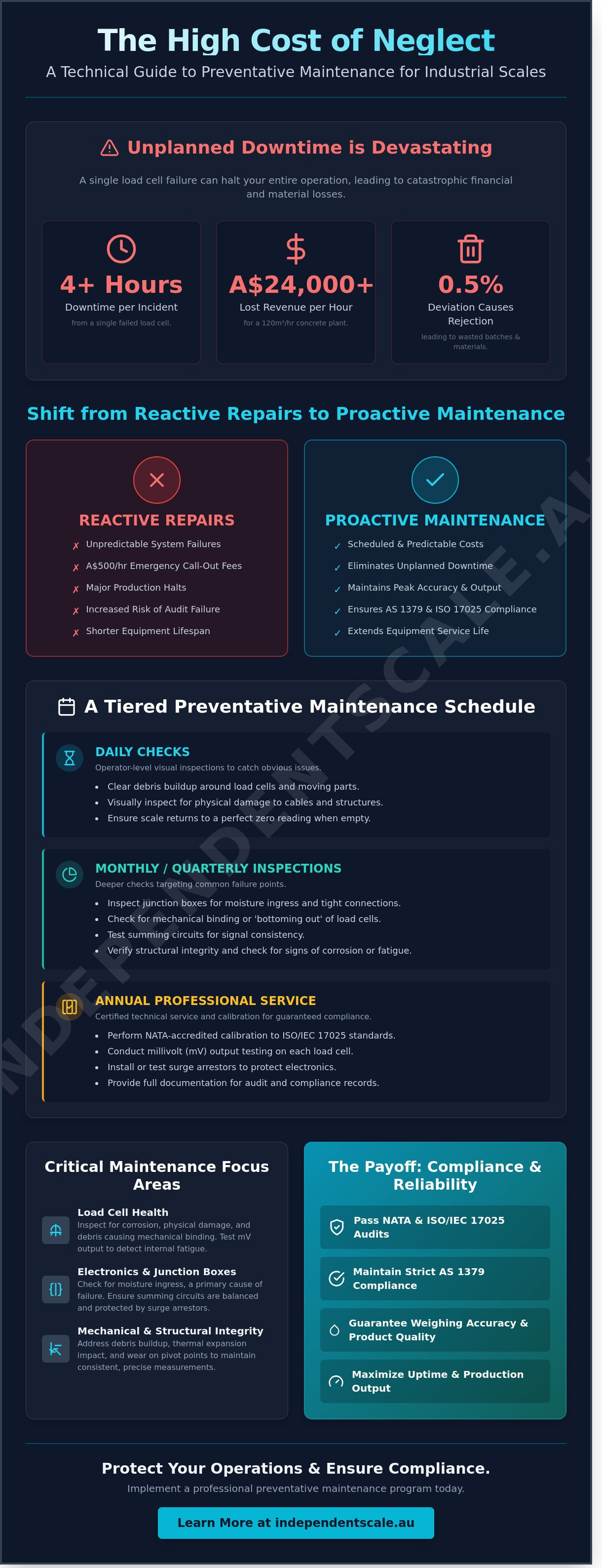Preventative maintenance for scales