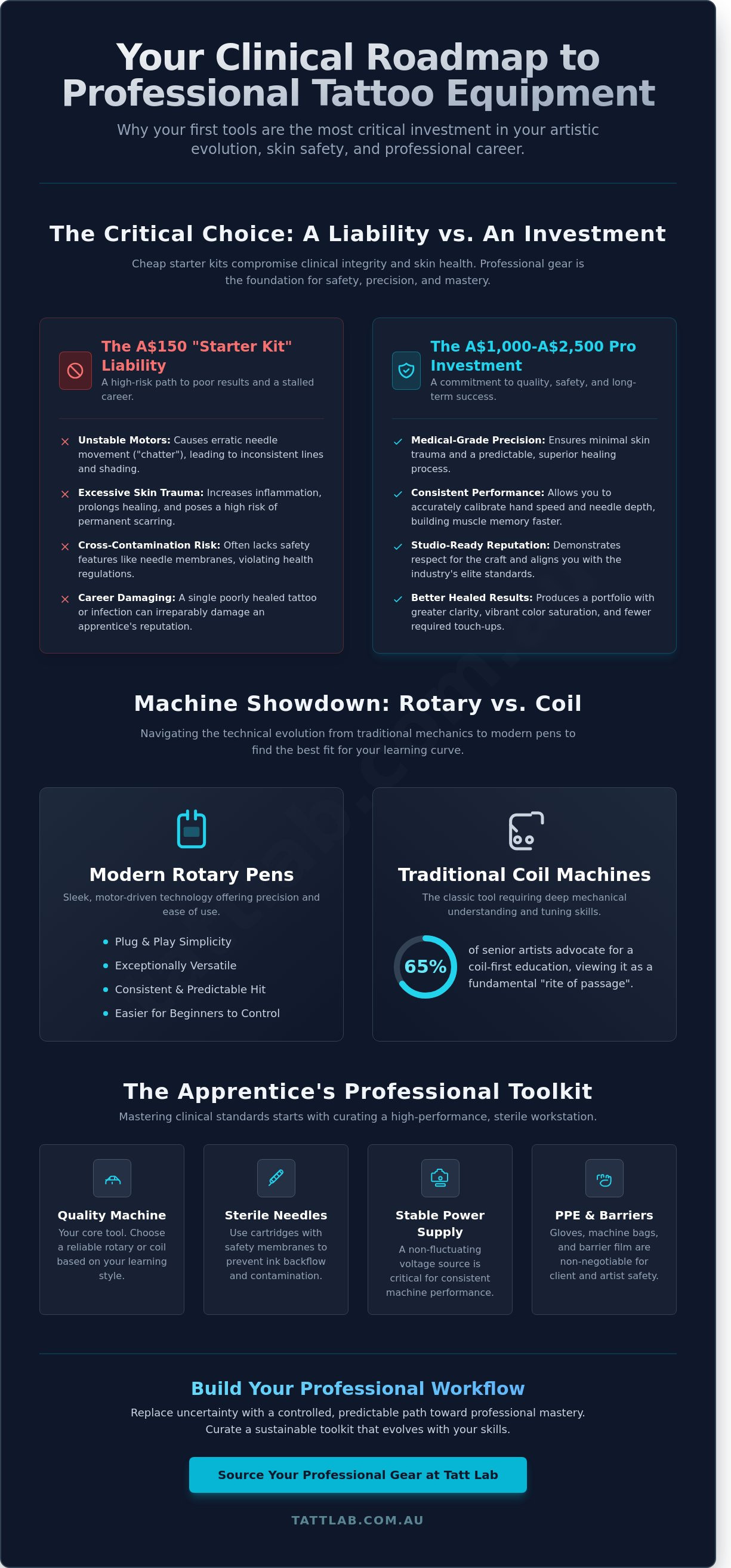 Tattoo equipment for apprentices