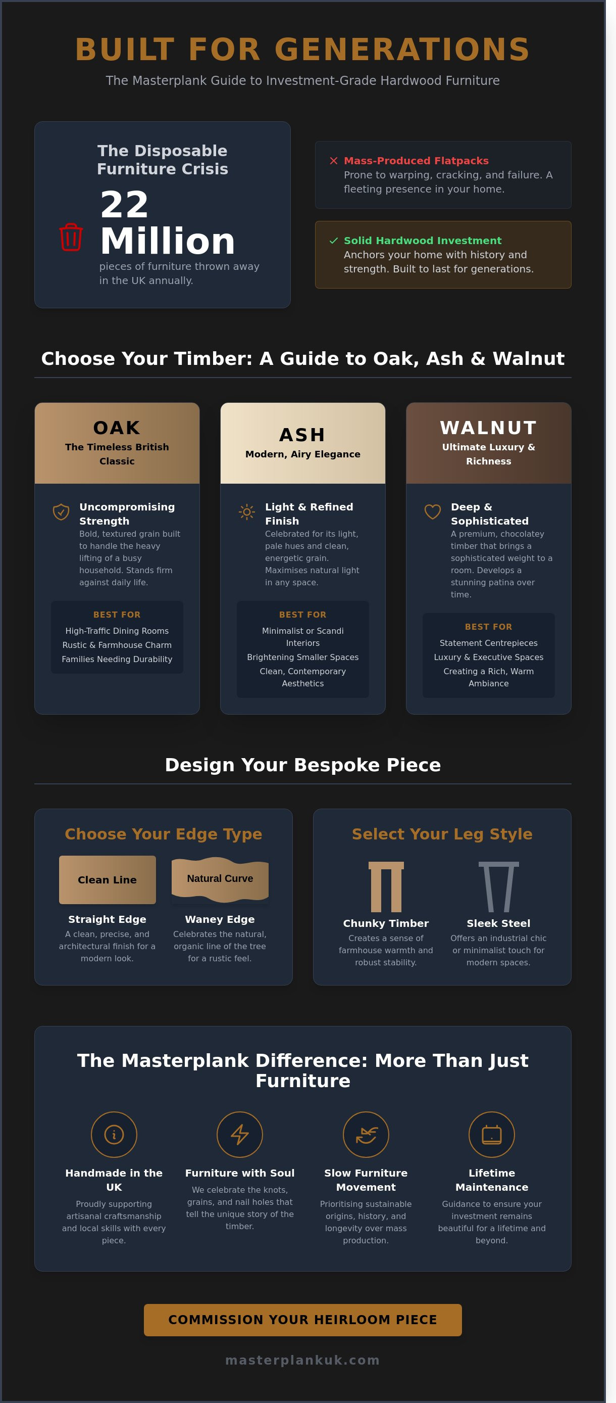 Solid hardwood furniture