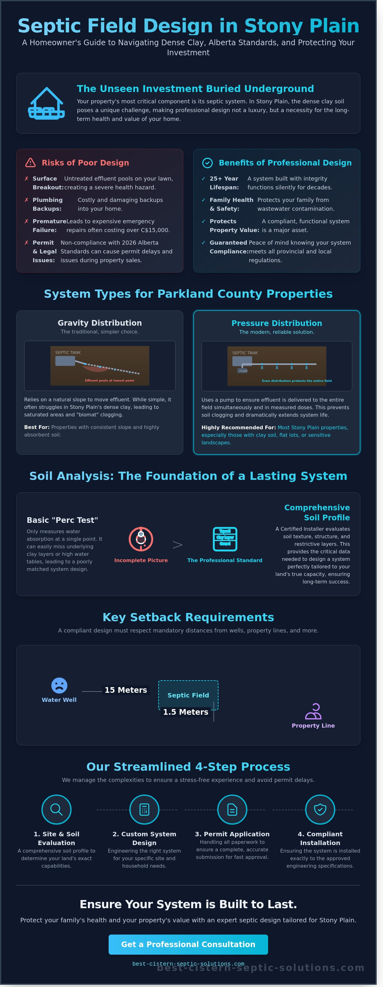 Septic field design Stony Plain
