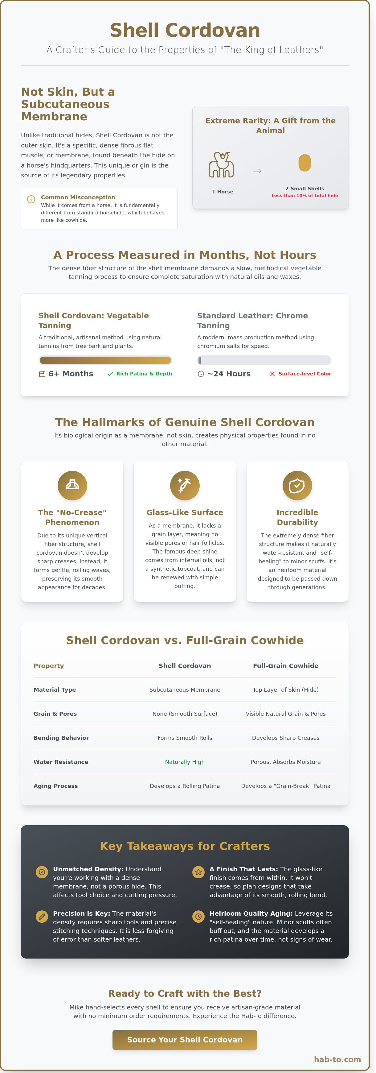 Shell cordovan leather properties