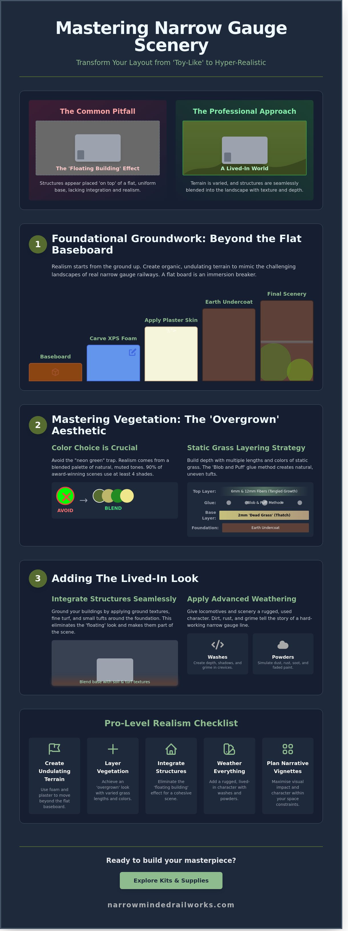 Model railway scenery techniques