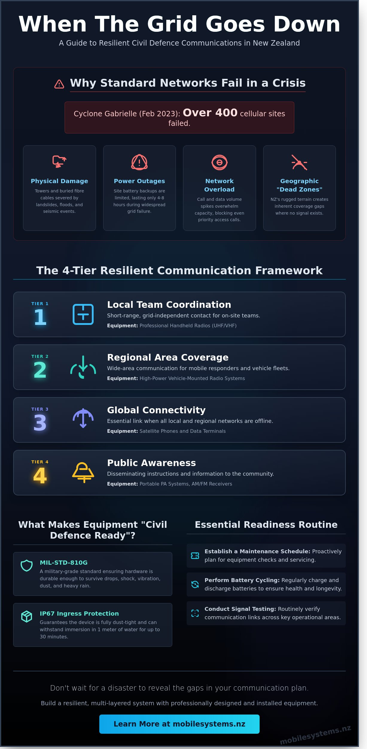 Communication Equipment for Civil Defence: A Resilience Checklist for