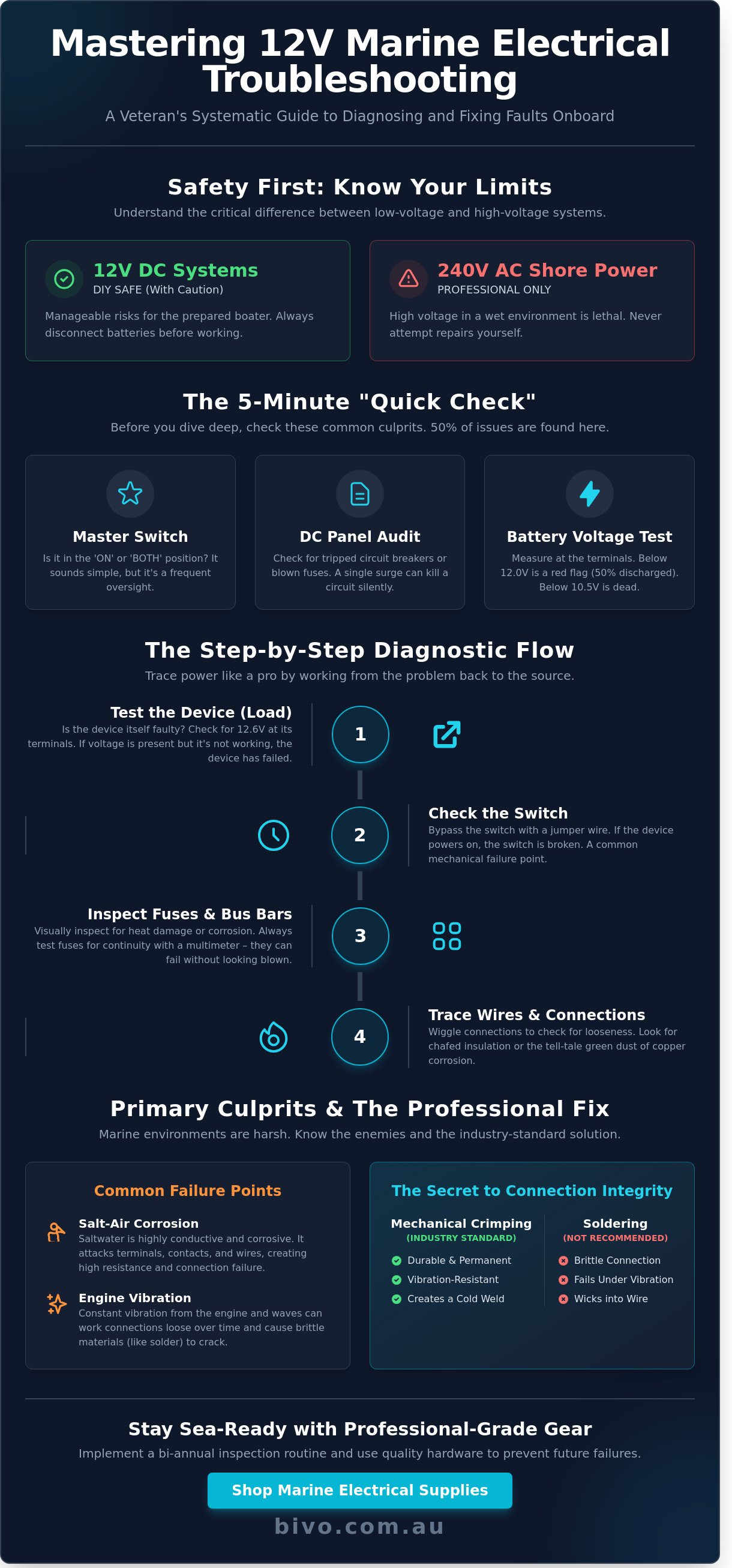 Boat electrical system troubleshooting
