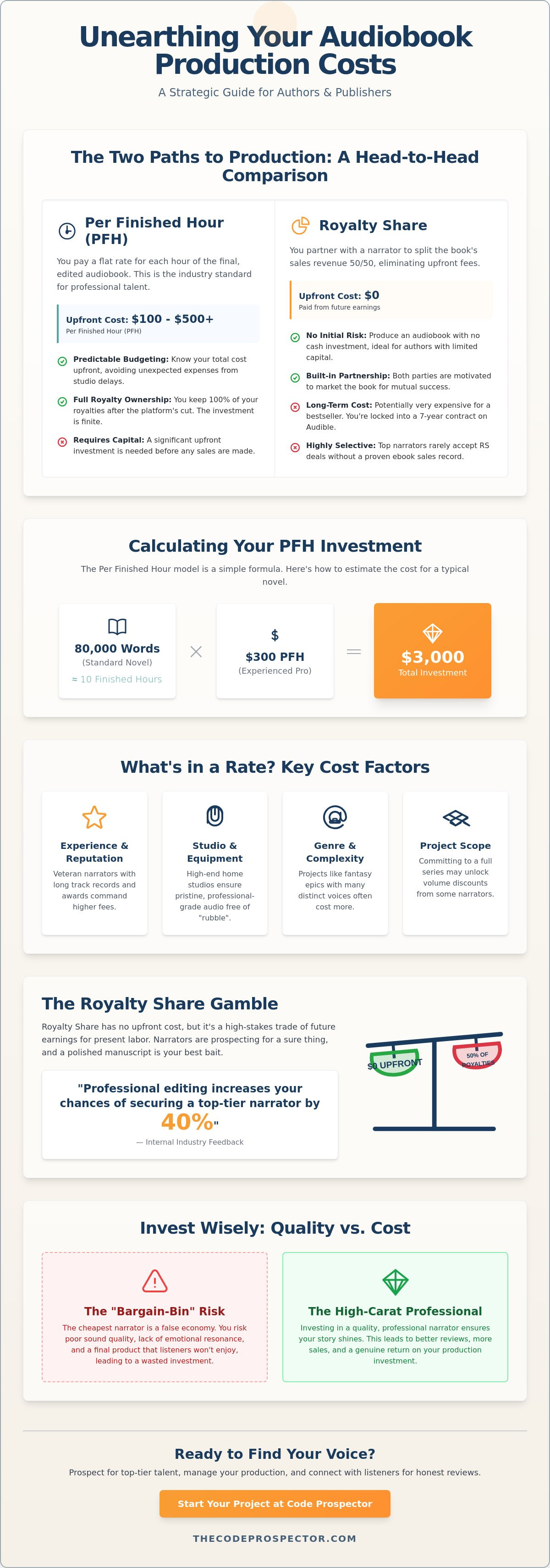 How much does it cost to hire an audiobook narrator