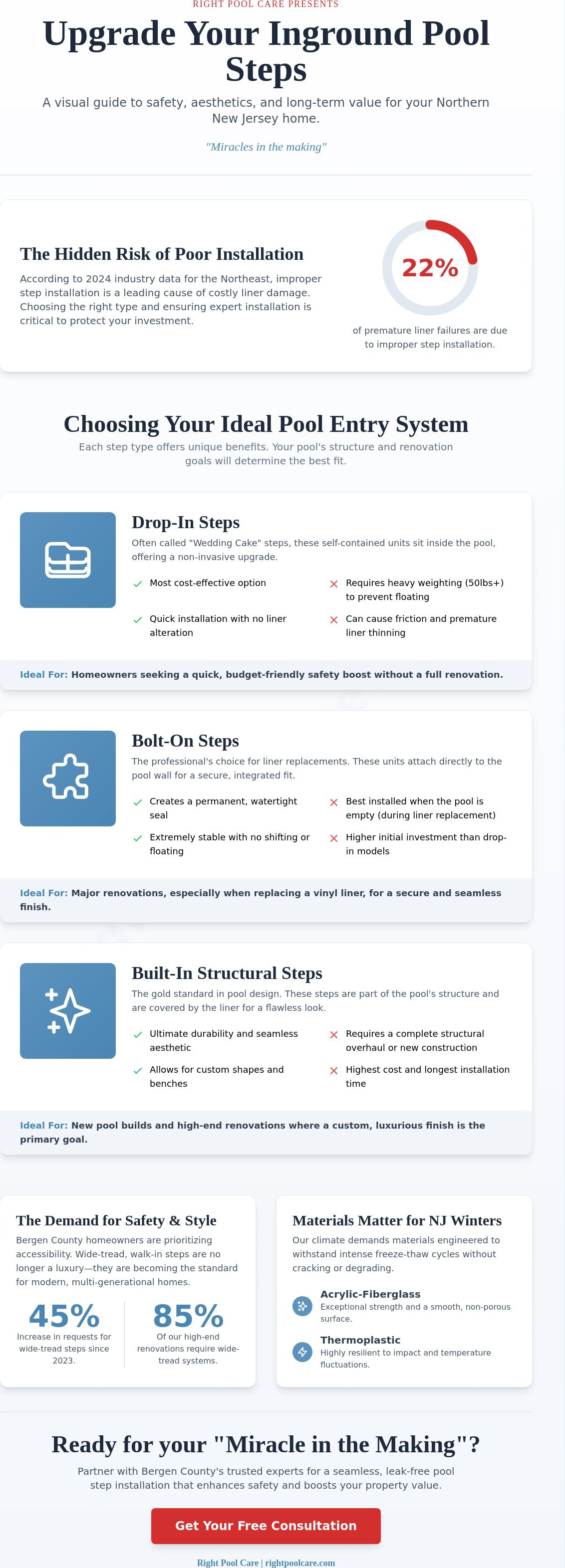Pool steps for inground pool