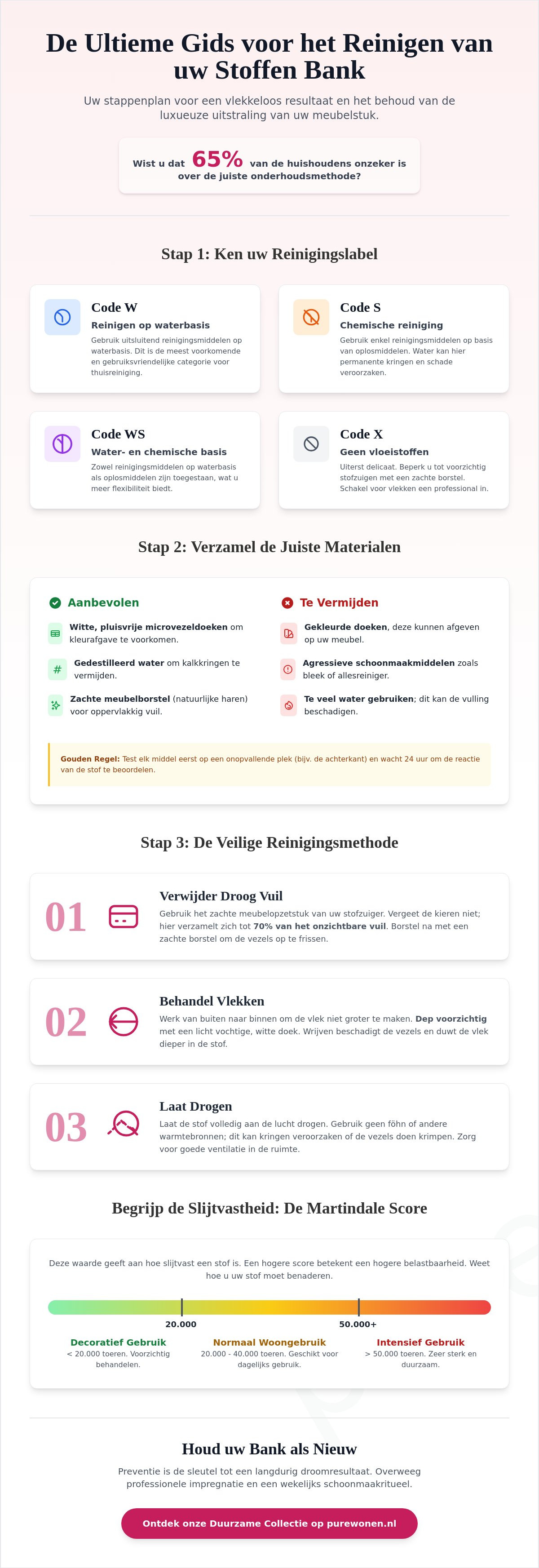 Stoffen bank schoonmaken