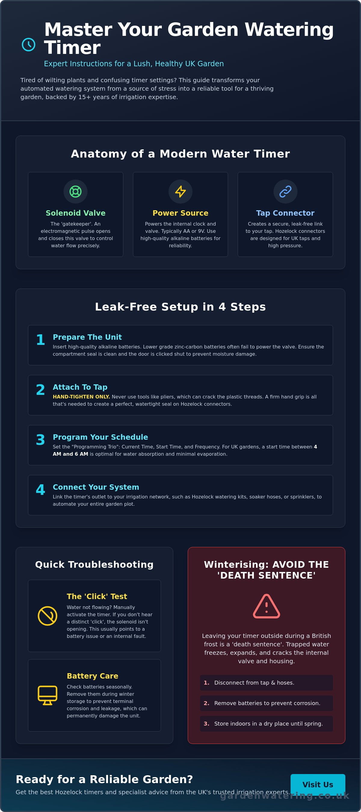 Garden watering timer instructions
