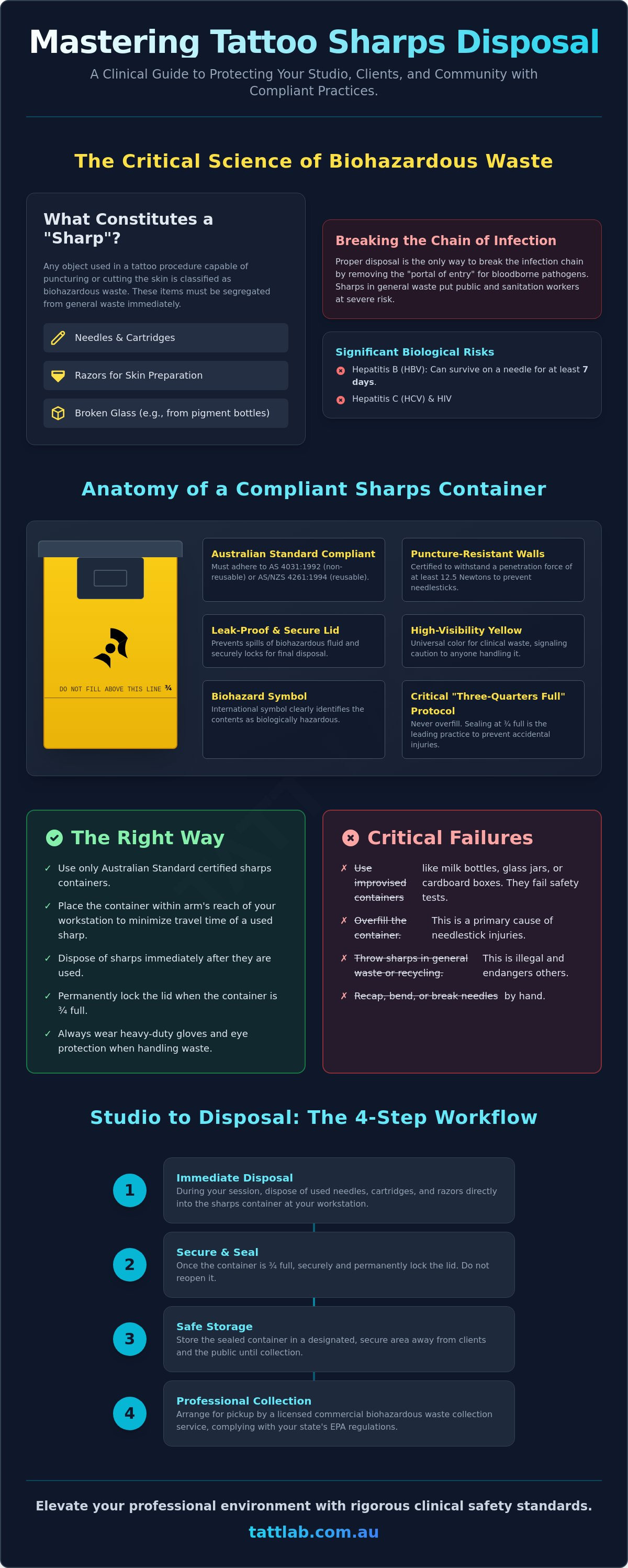 How to properly dispose of tattoo sharps