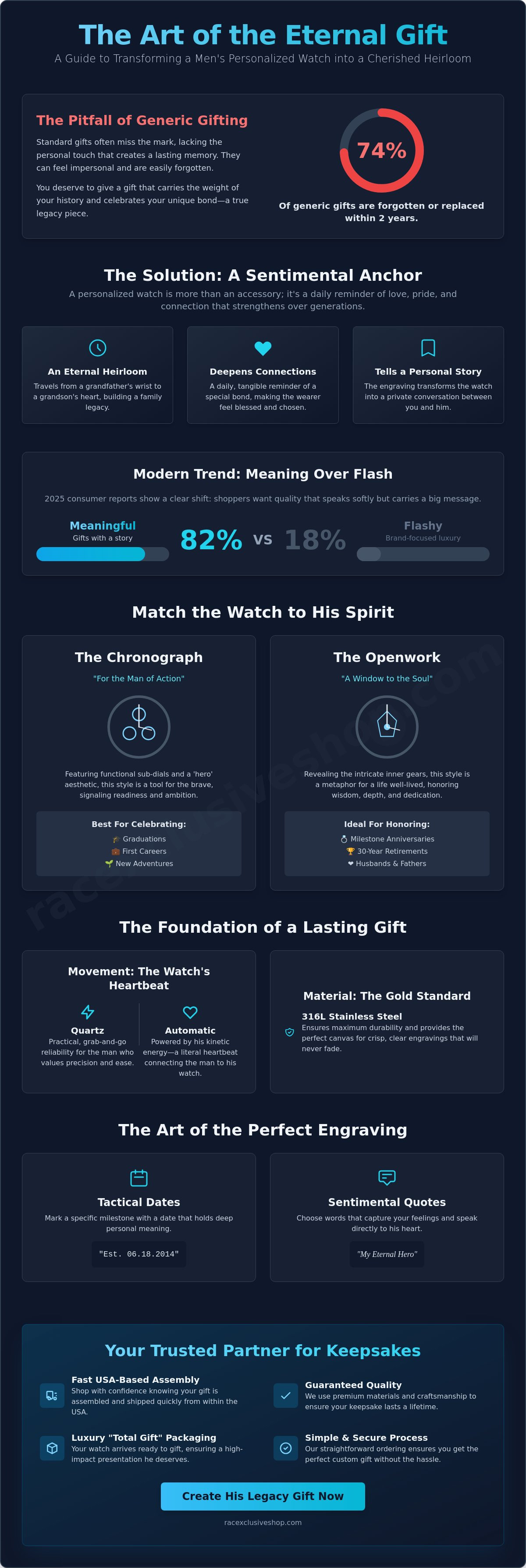 Men's personalized watch