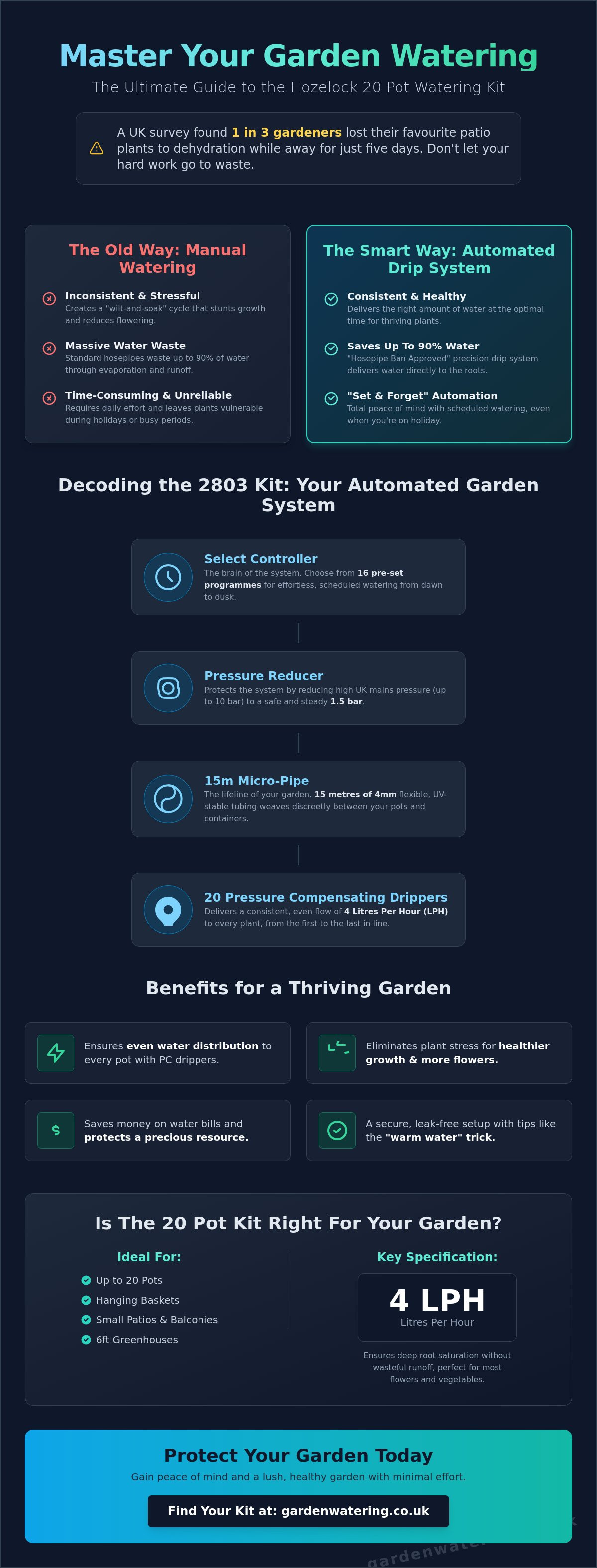 Hozelock 20 pot watering kit