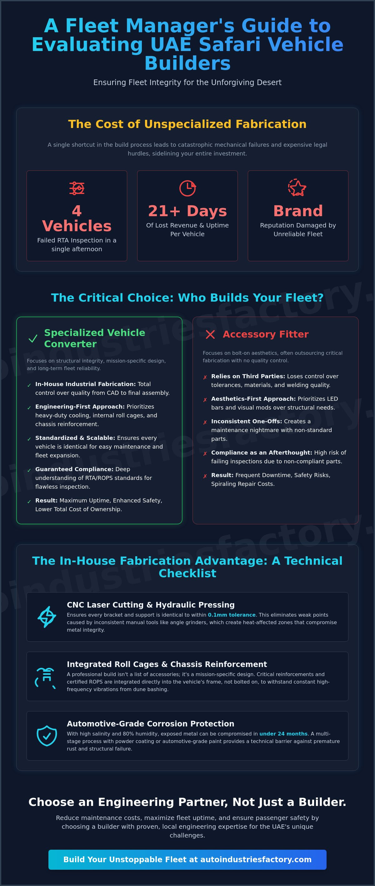 Evaluating safari vehicle builders