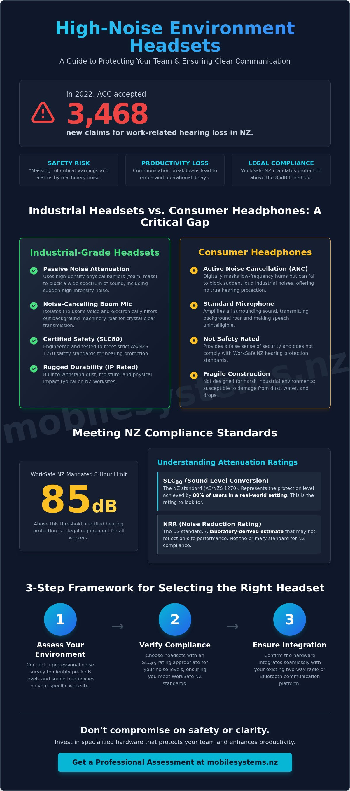 High noise environment headsets