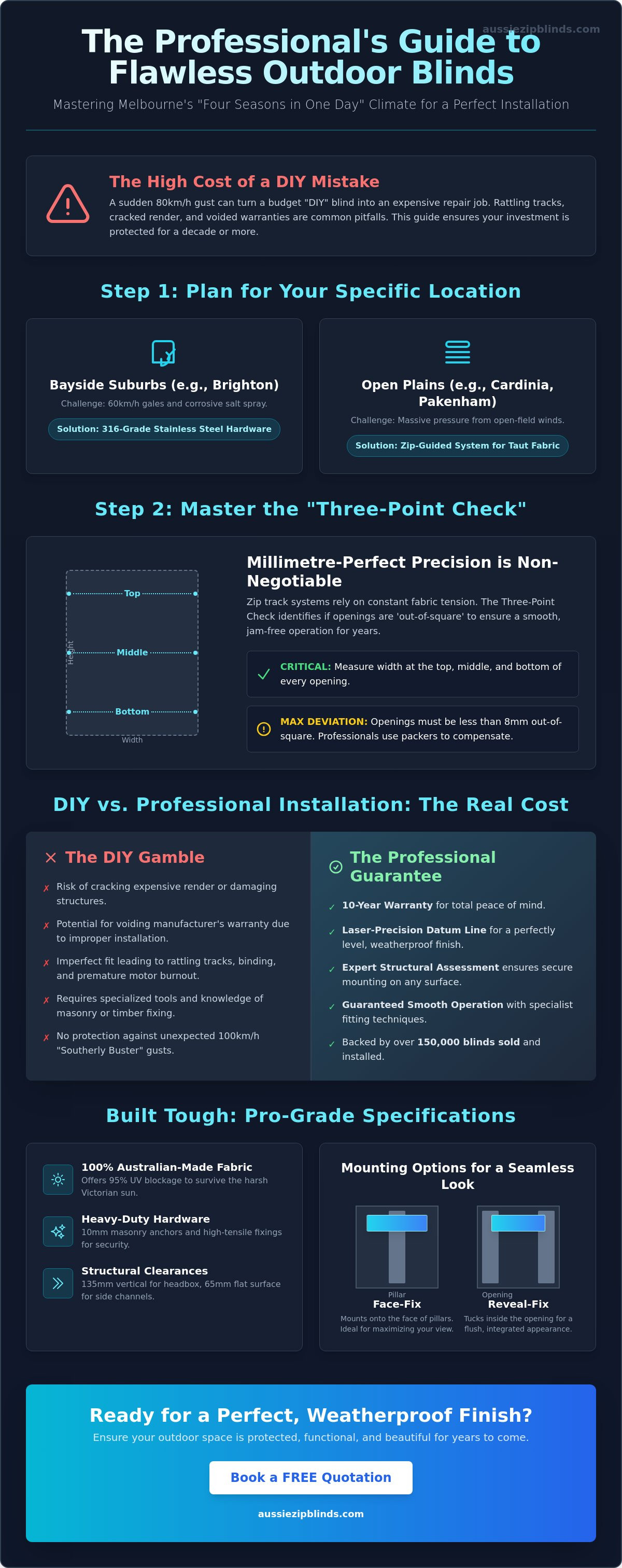 Outdoor blinds installation