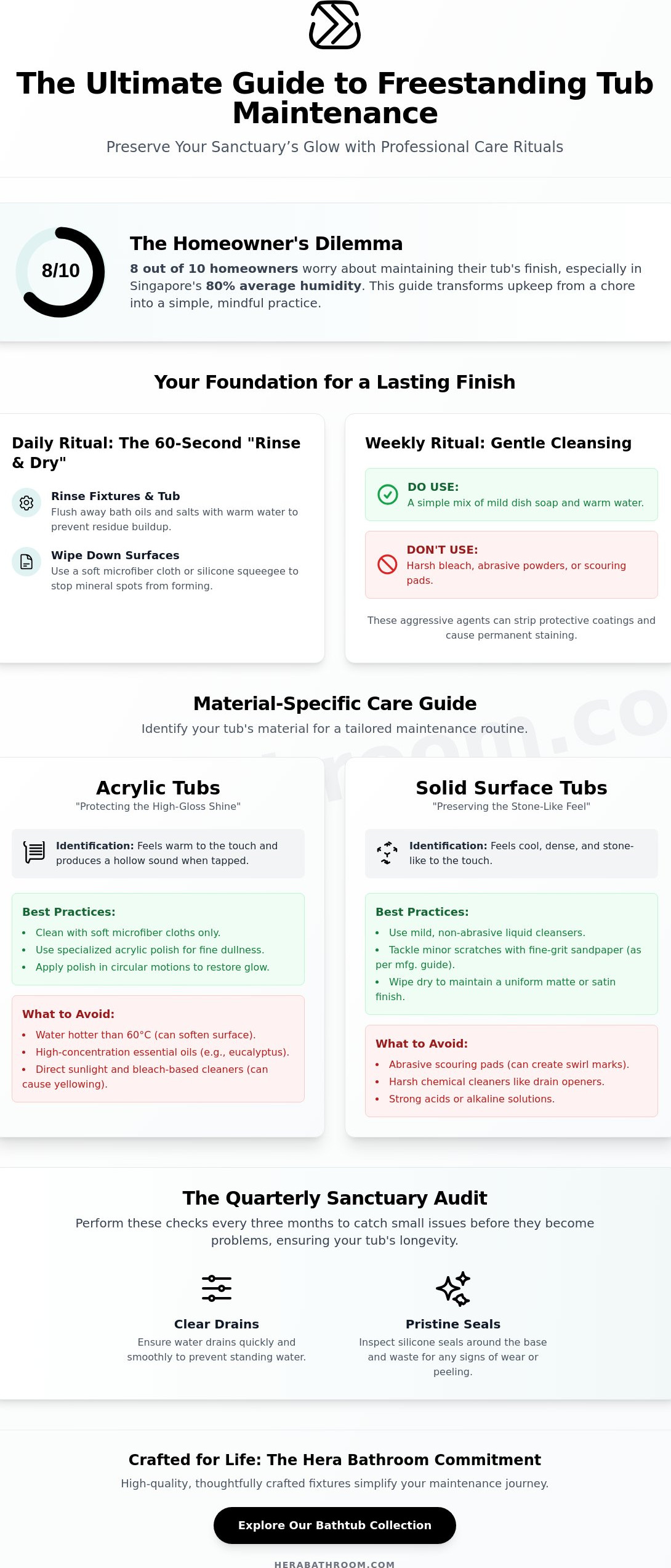 How to maintain a freestanding tub