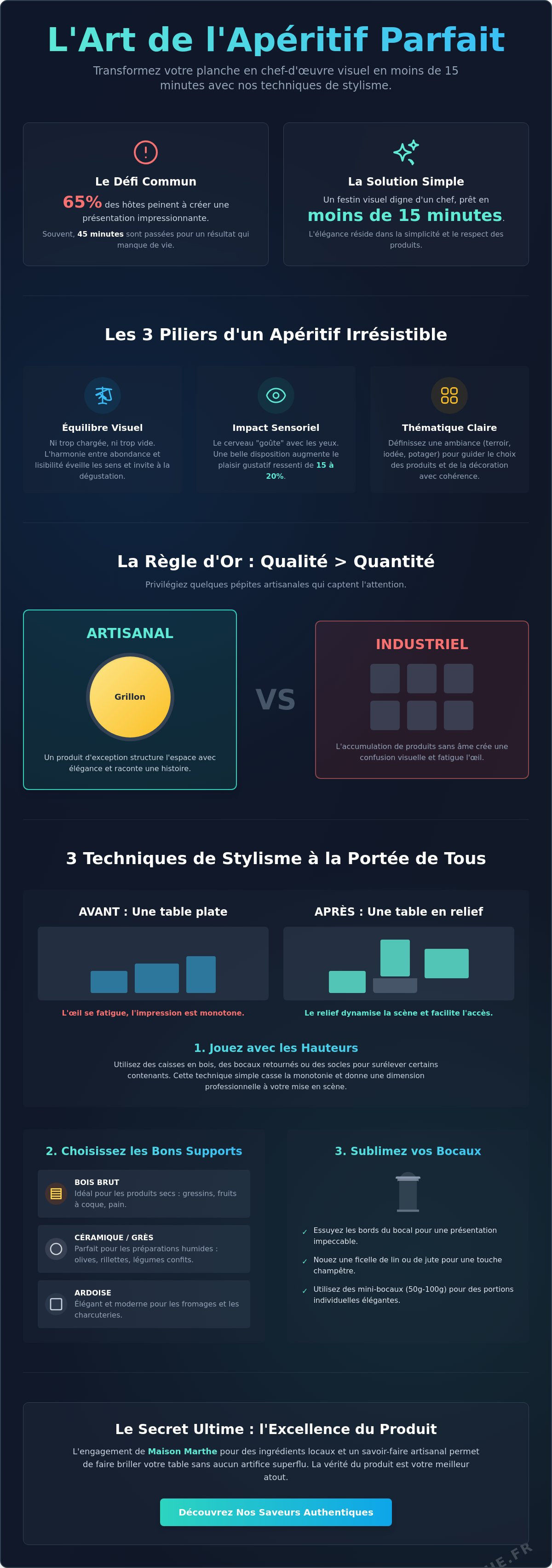 Présenter joliment un apéritif