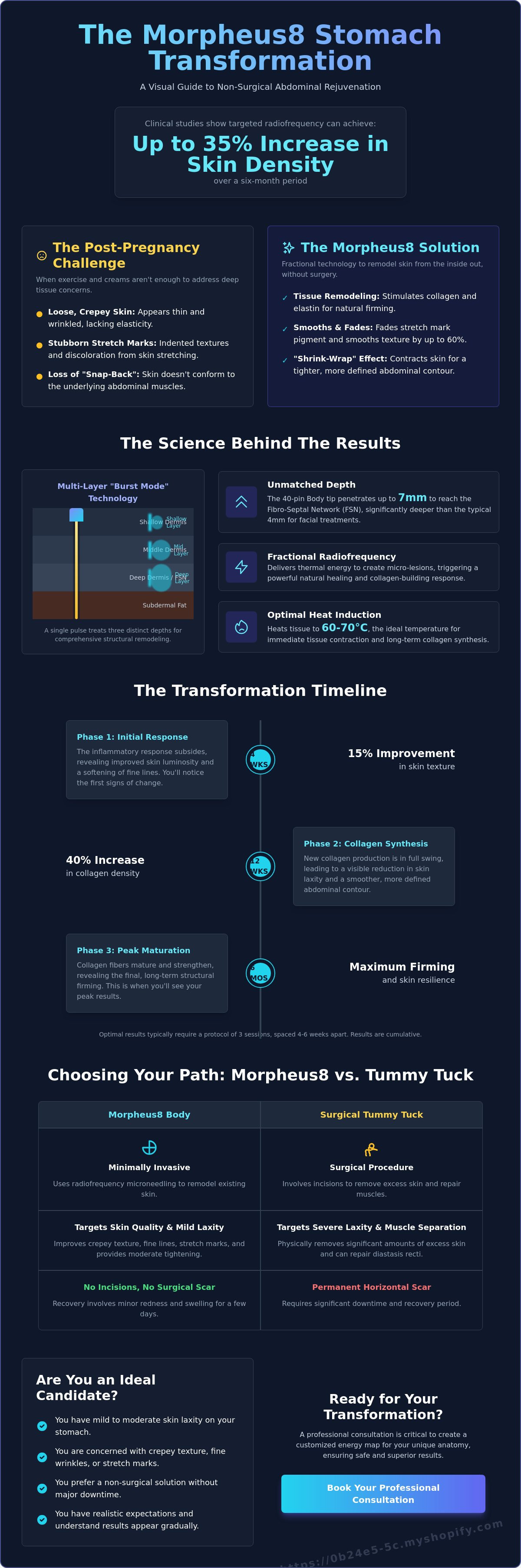 Morpheus8 before and after stomach