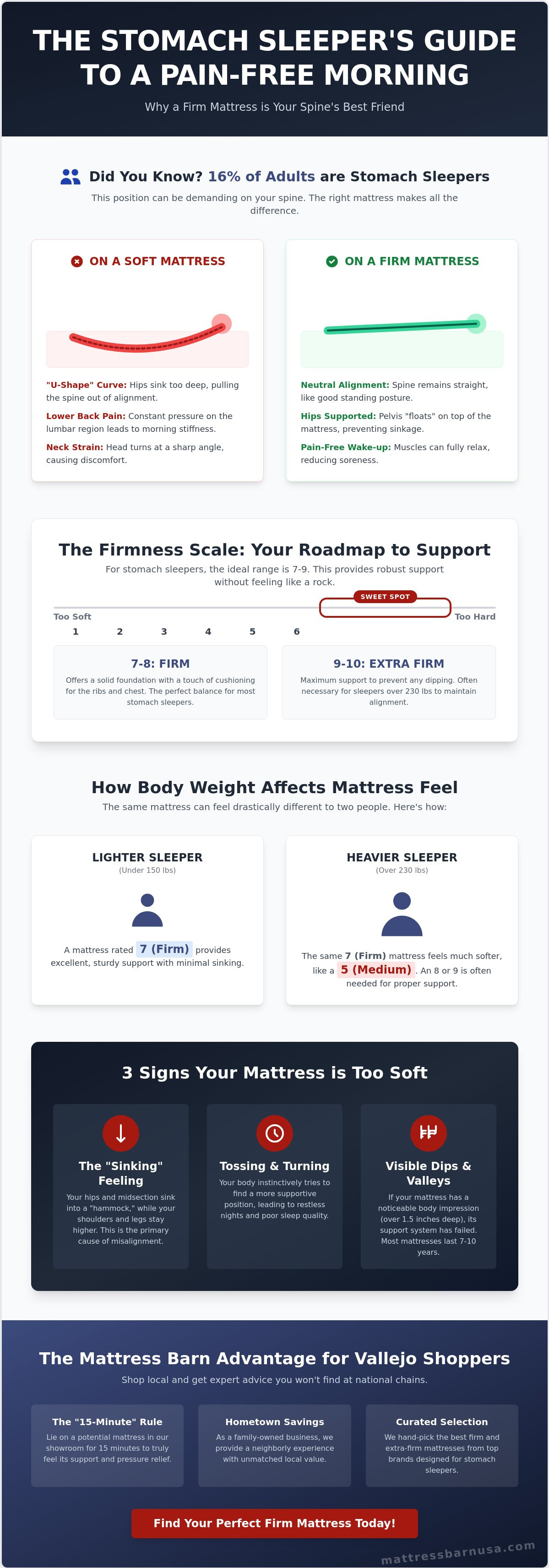 Firm mattress for stomach sleepers Vallejo