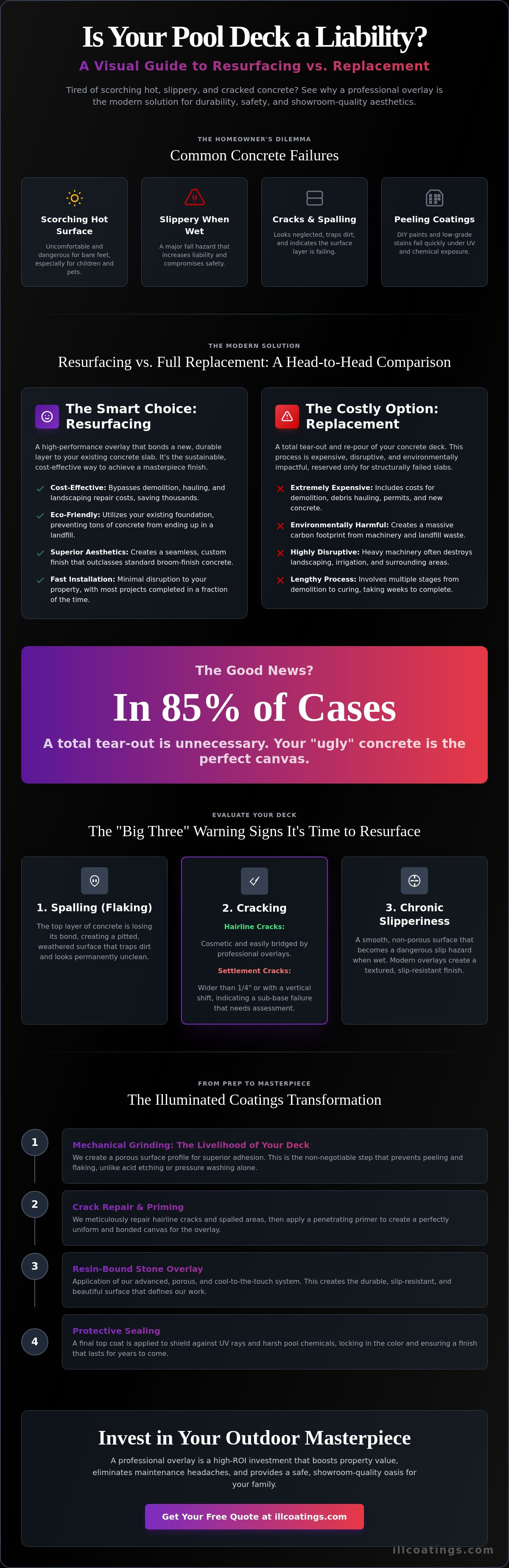 Resurfacing pool deck