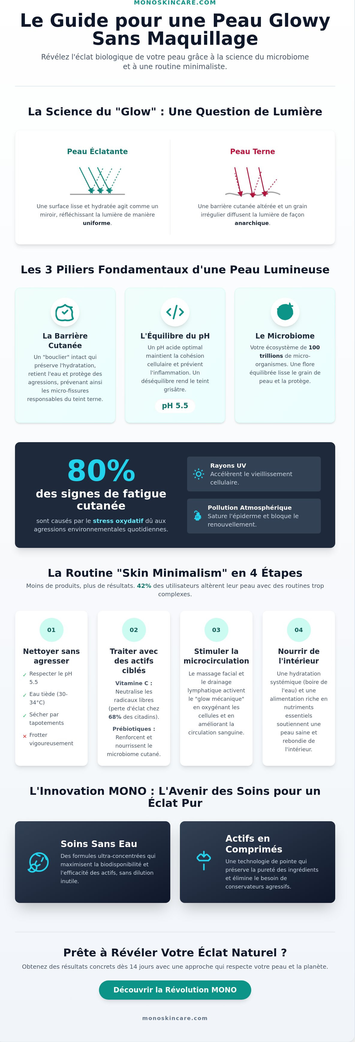 Comment avoir une peau glowy sans maquillage