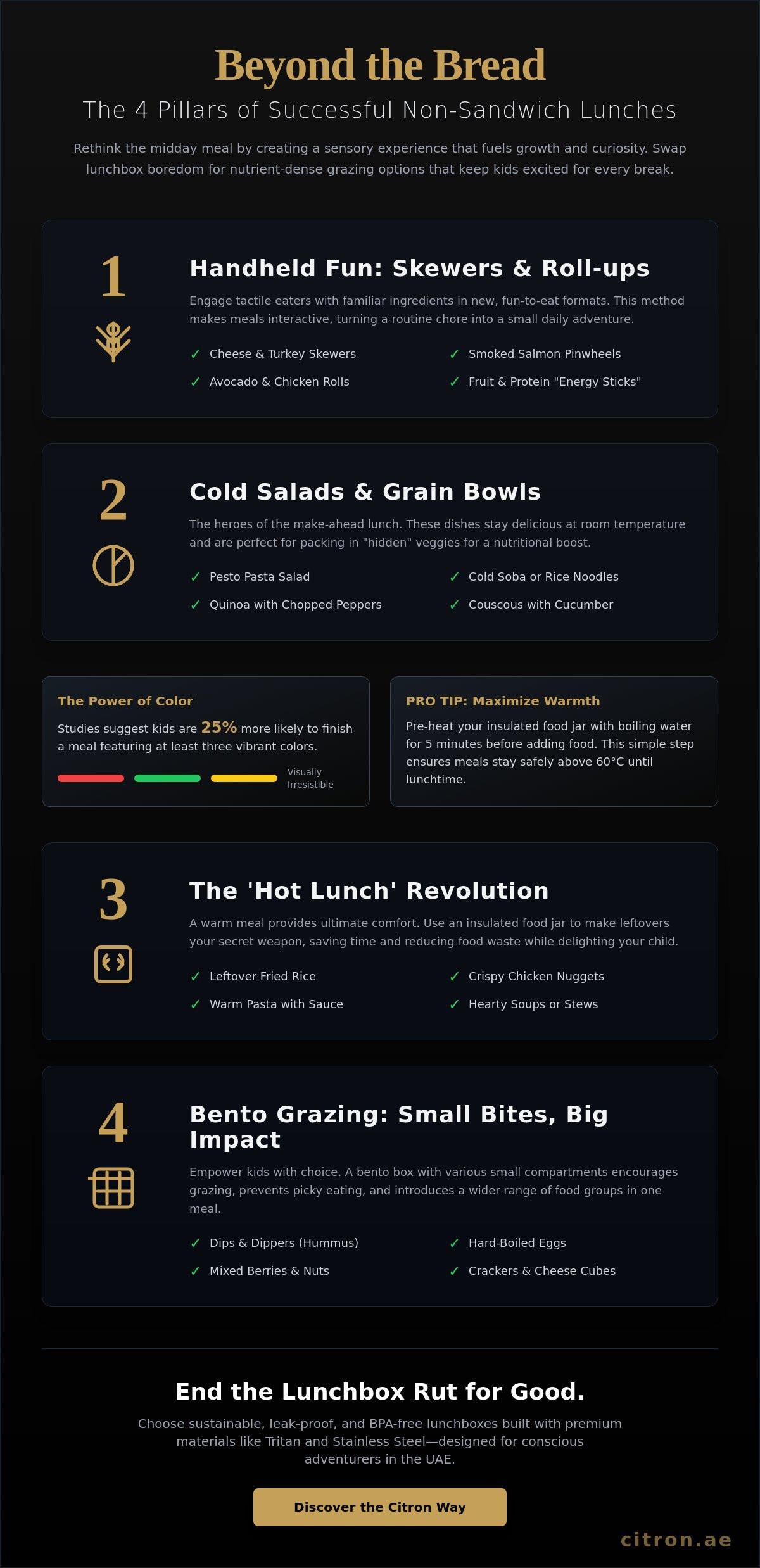 Non-sandwich school lunch ideas
