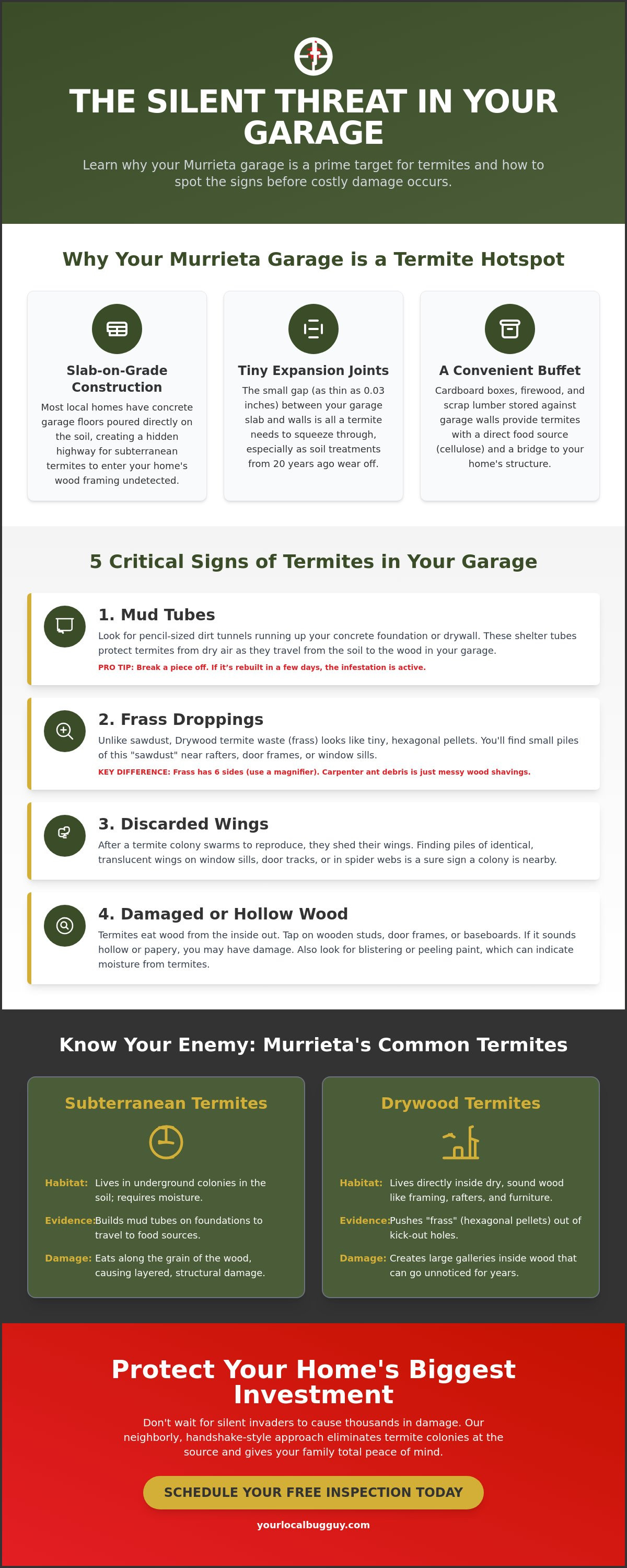 Signs of termites in garage Murrieta