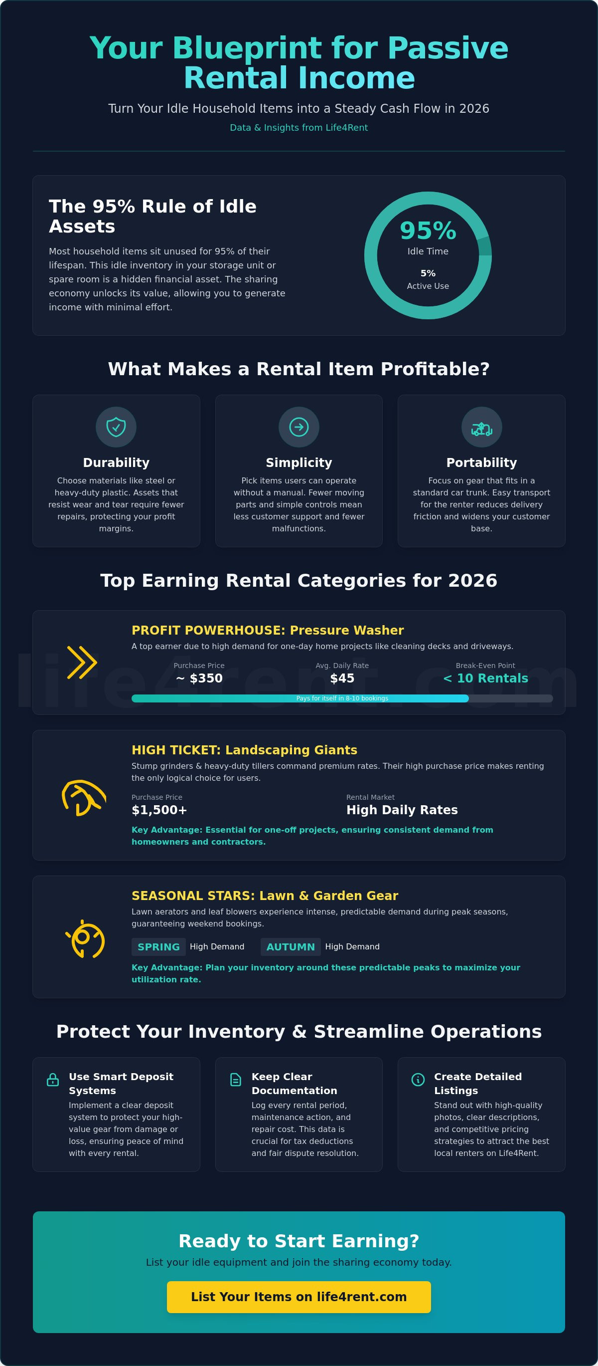 Cele mai bune lucruri de închiriat pentru venit pasiv: Un ghid practic 2026 — infographic