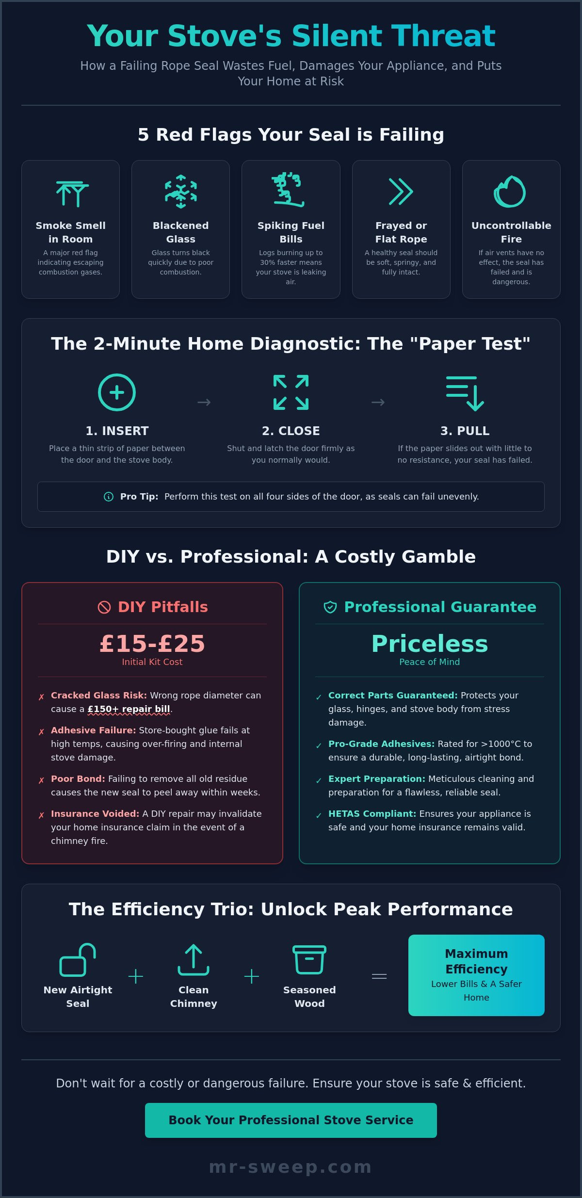 Stove rope seal replacement warwick