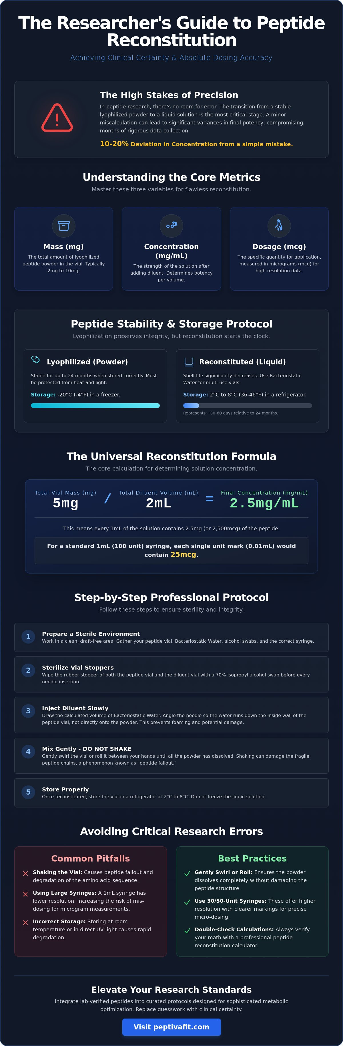 Peptide reconstitution calculator