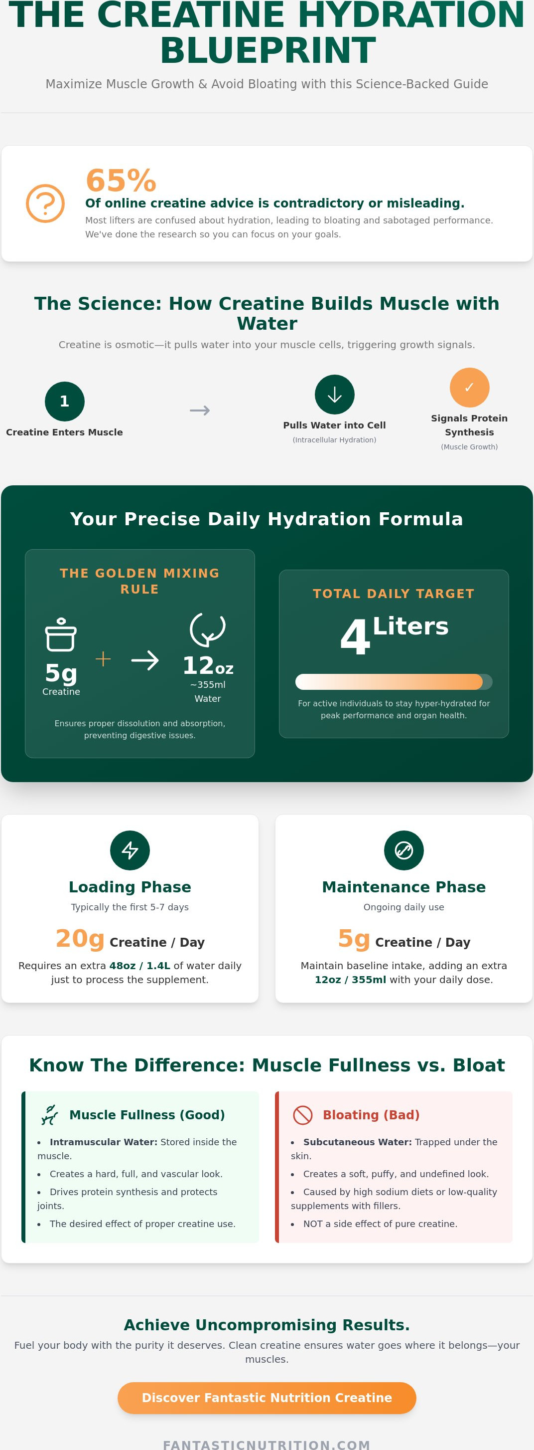 How much water to drink with creatine daily