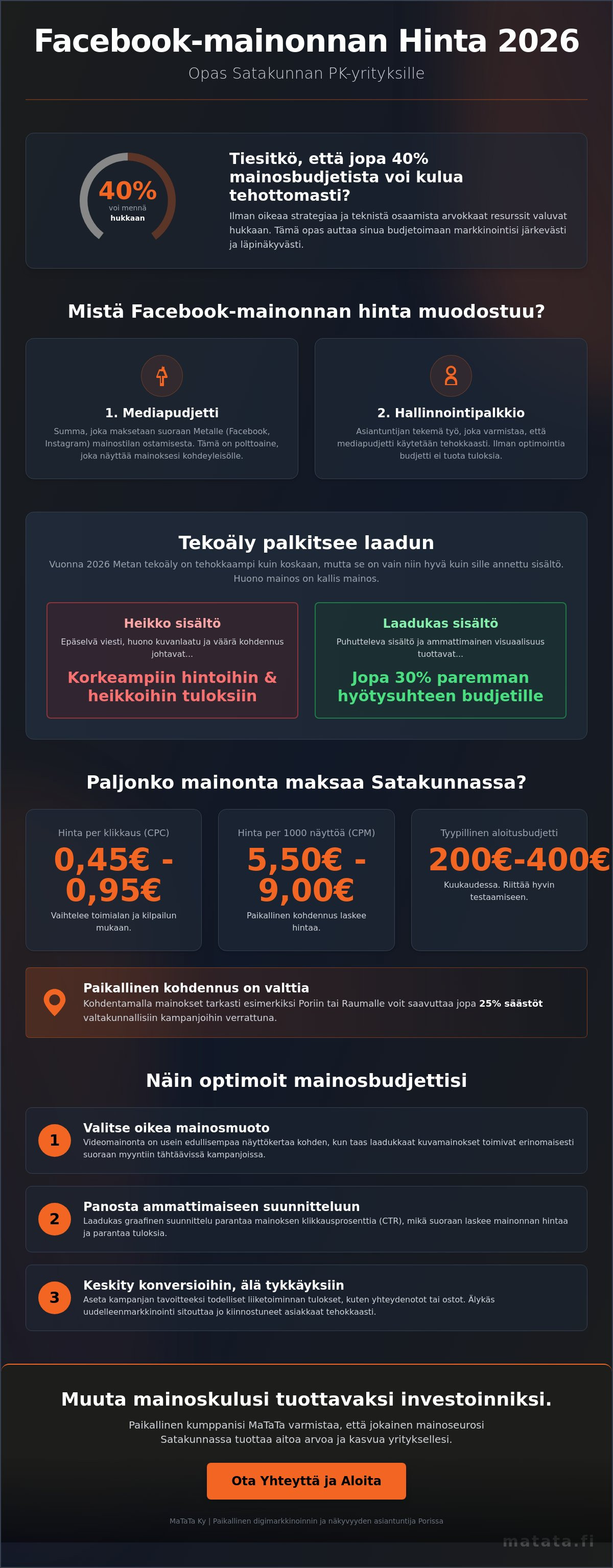 Facebook-mainonnan hinta 2026