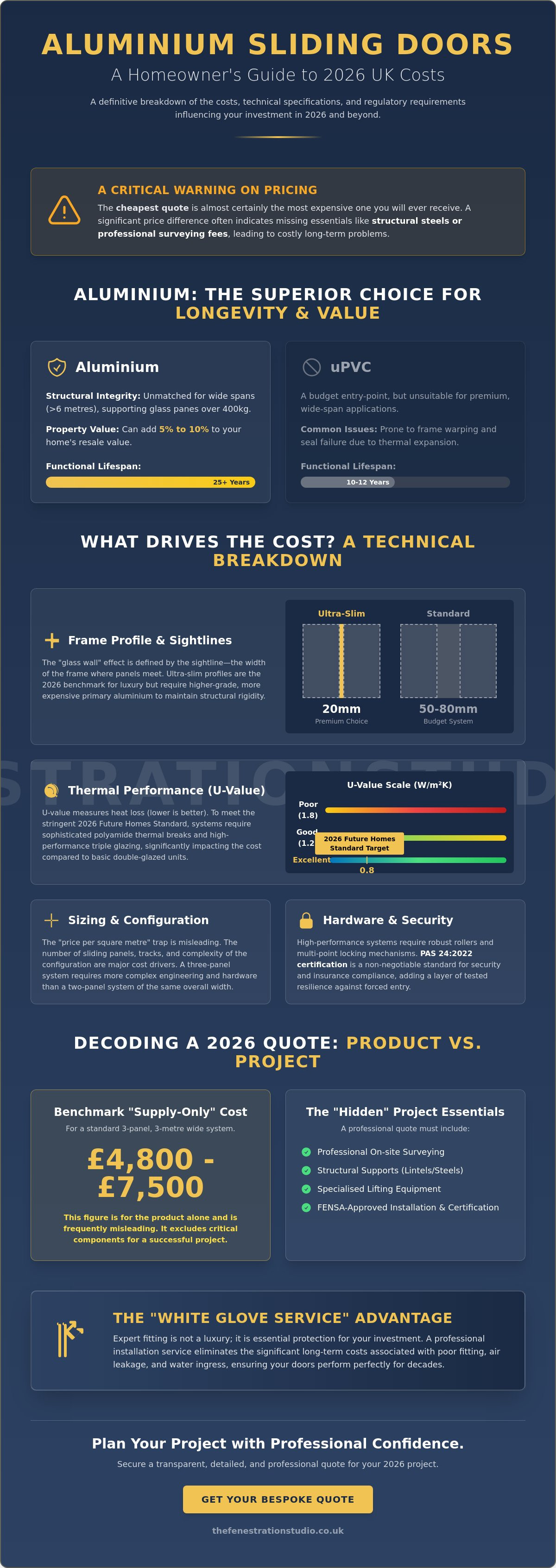 Aluminium sliding doors cost UK 2026