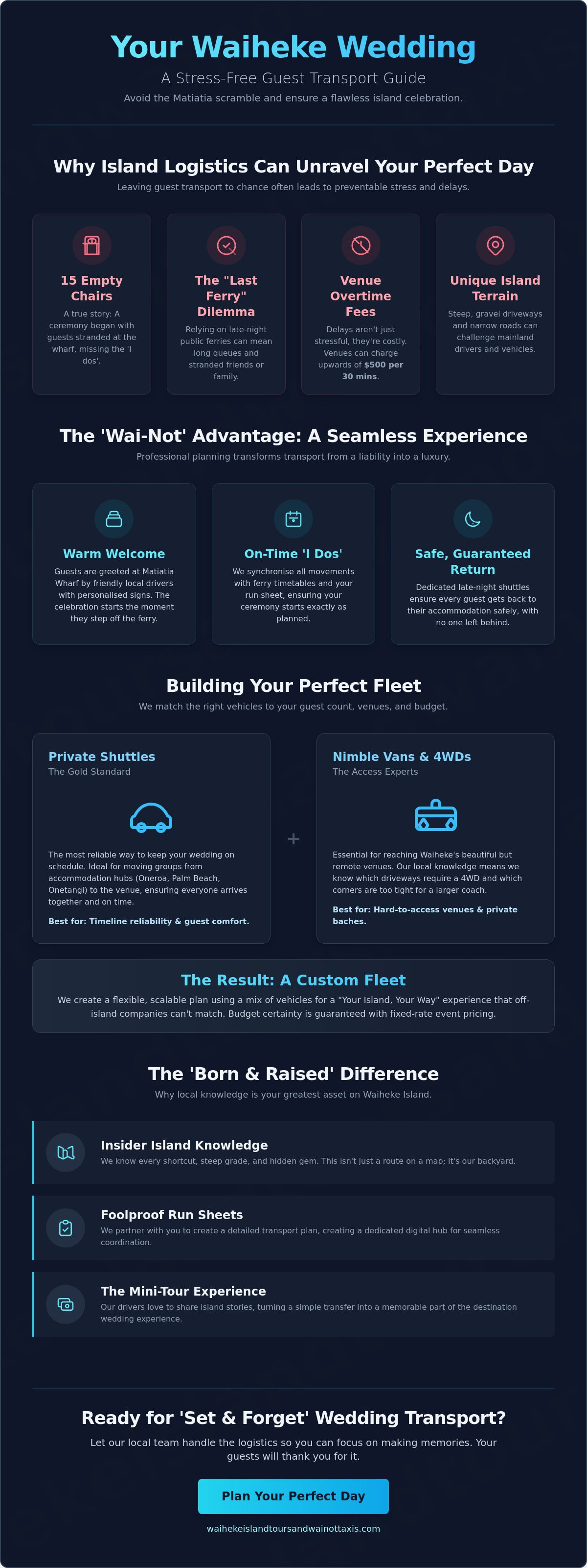 Waiheke wedding guest transport