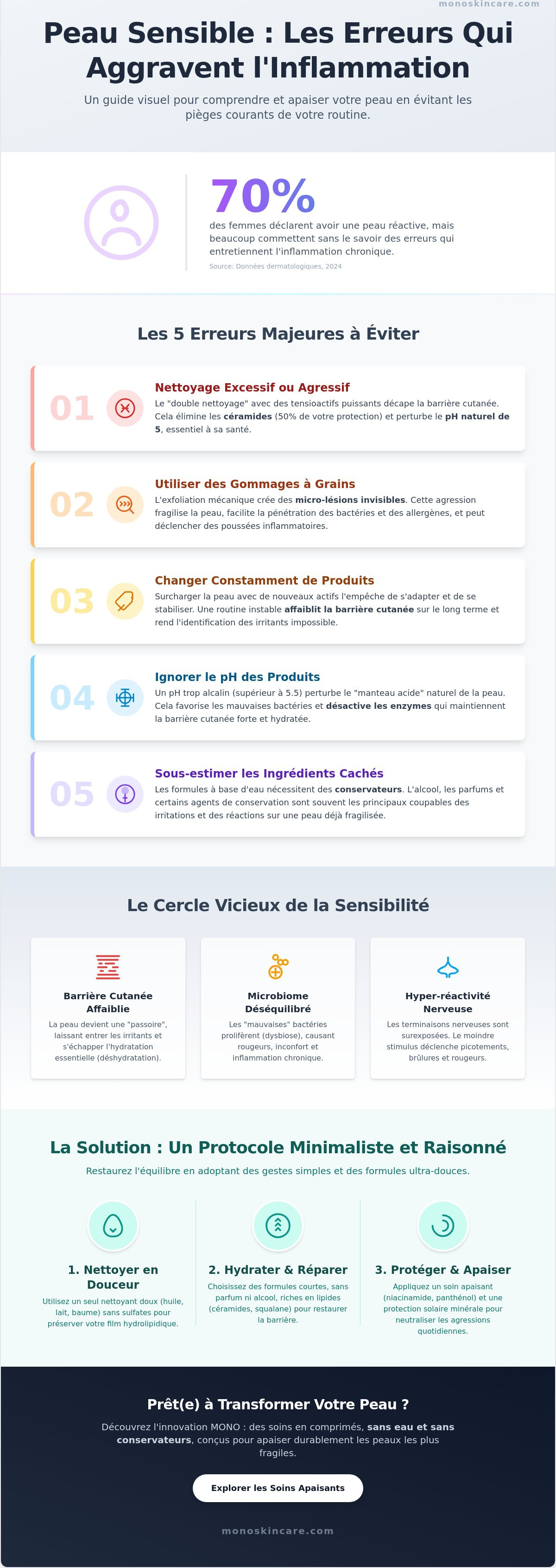 Erreurs à éviter pour sa peau sensible