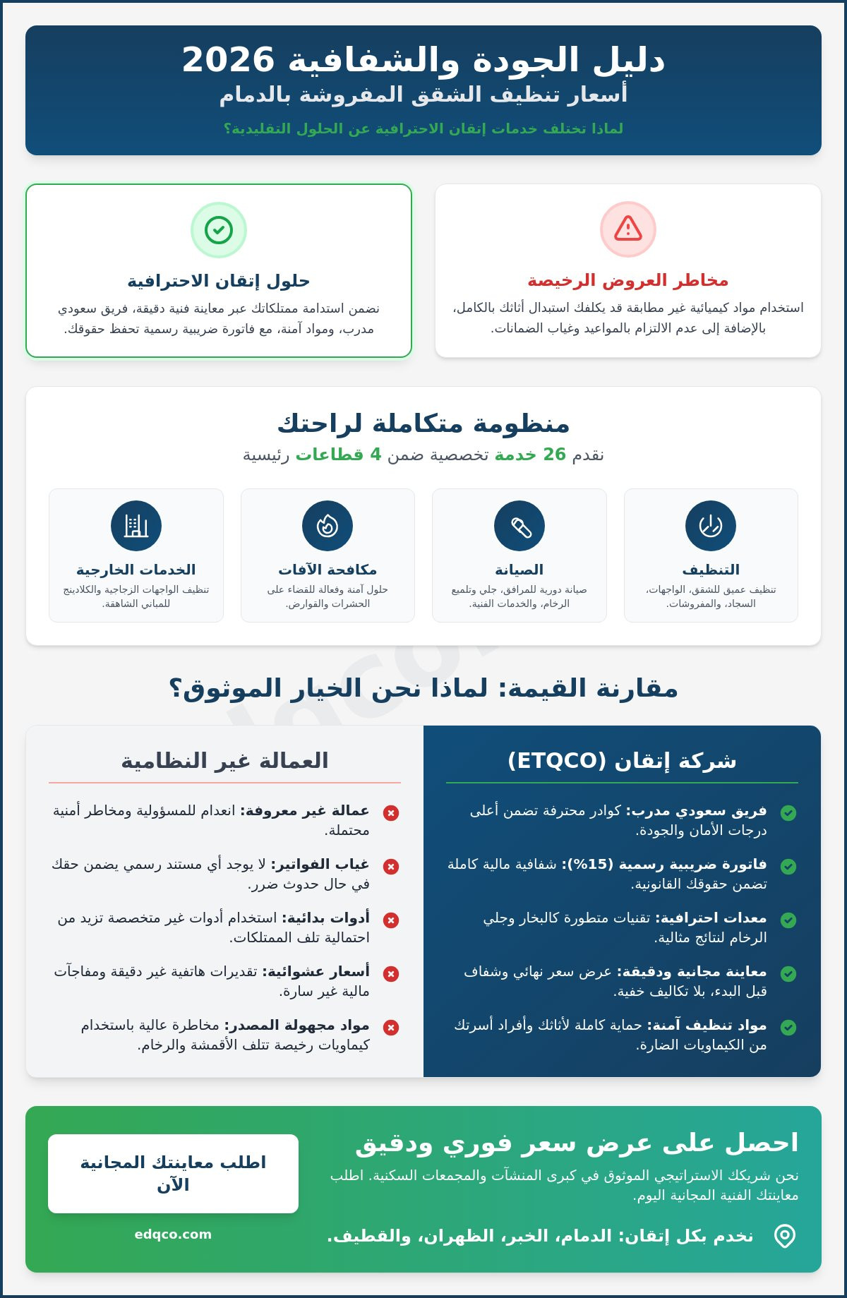 أسعار تنظيف الشقق المفروشة بالدمام