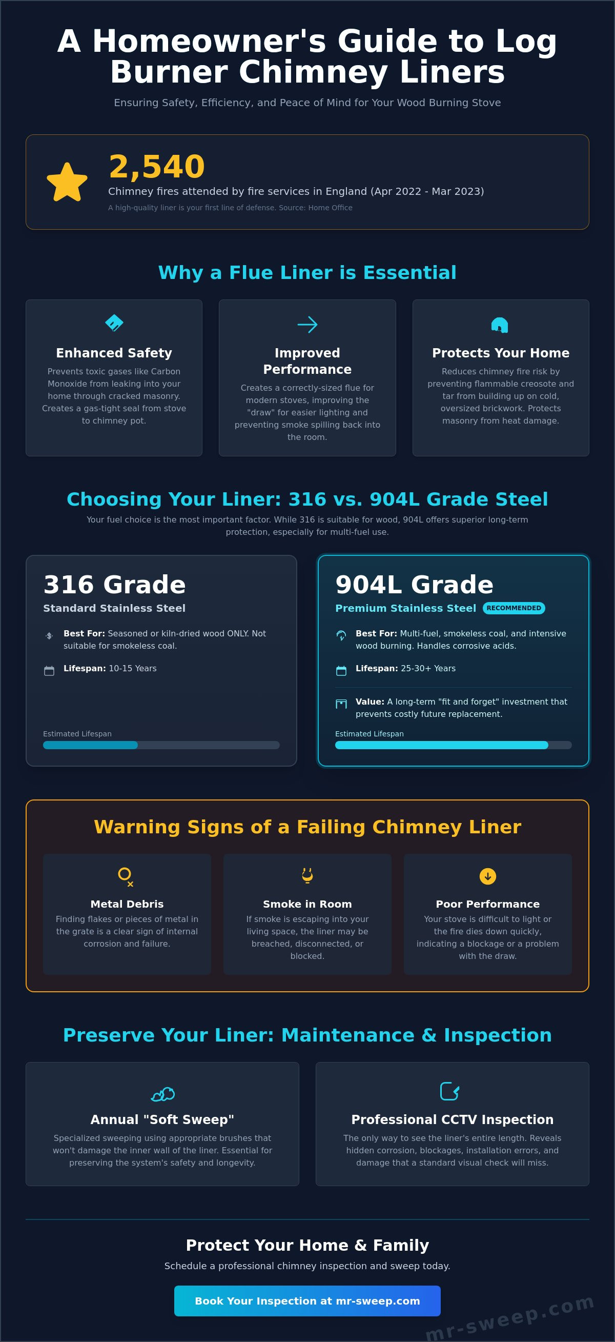 Log burner chimney liner