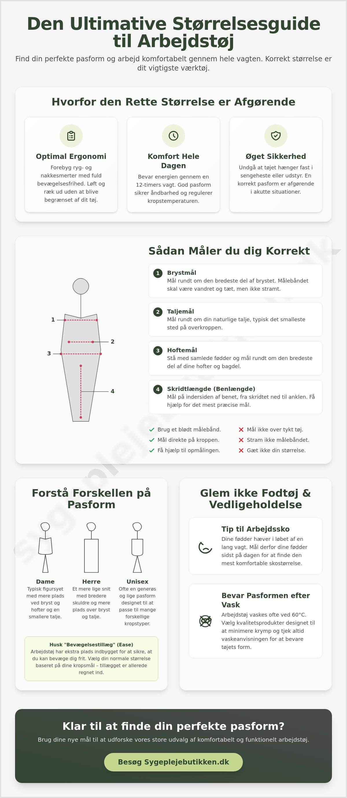 Størrelsesguide arbejdstøj