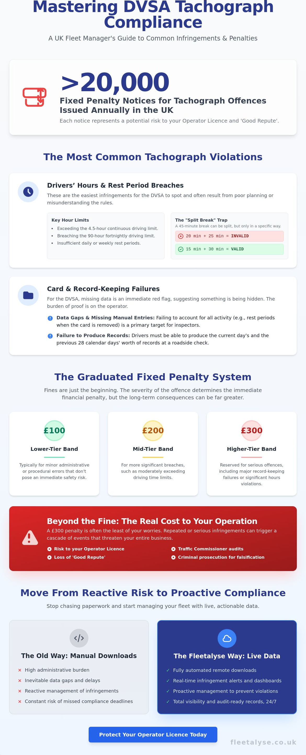 Common tachograph infringements and penalties