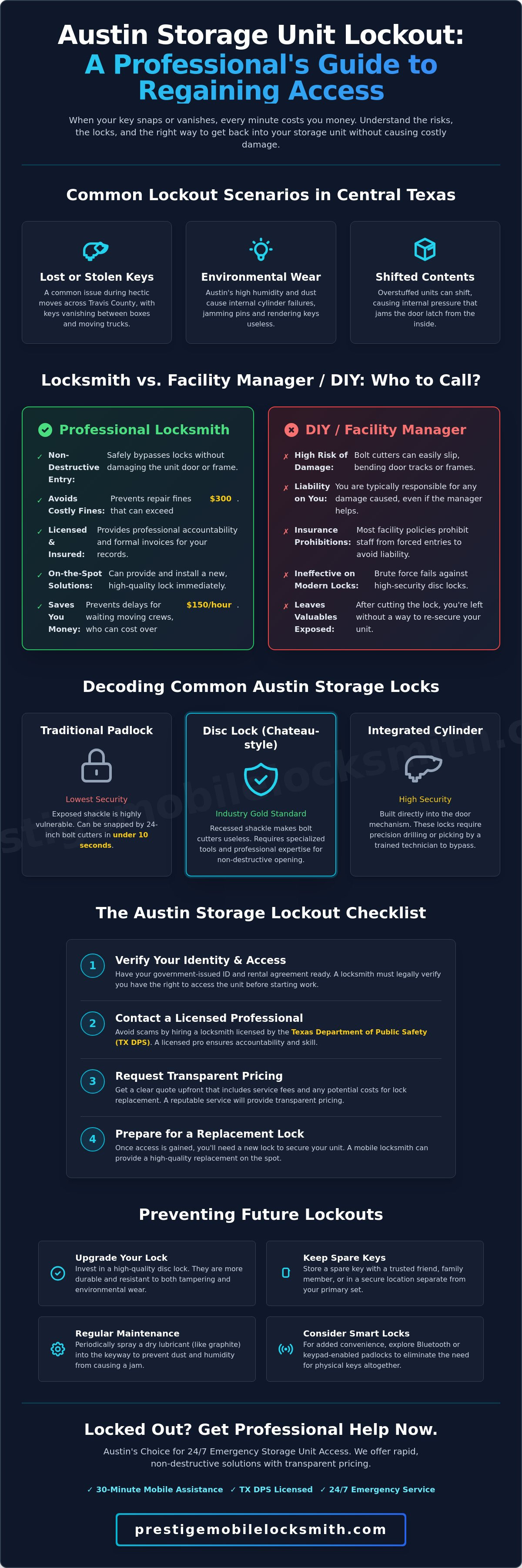 Locksmith for storage unit