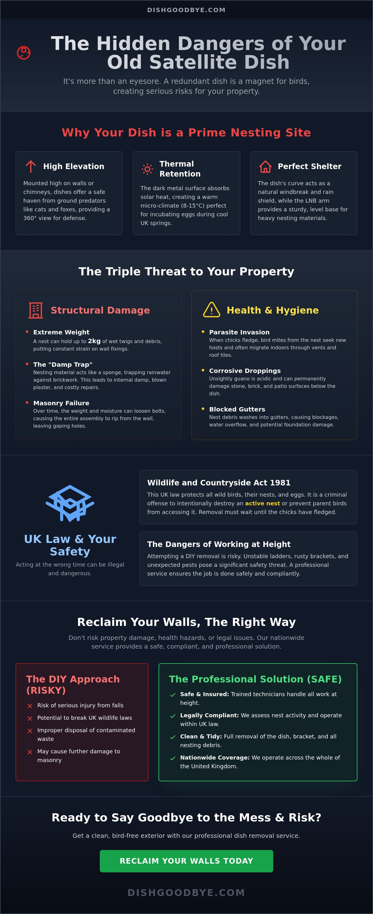 Birds nesting in old satellite dish