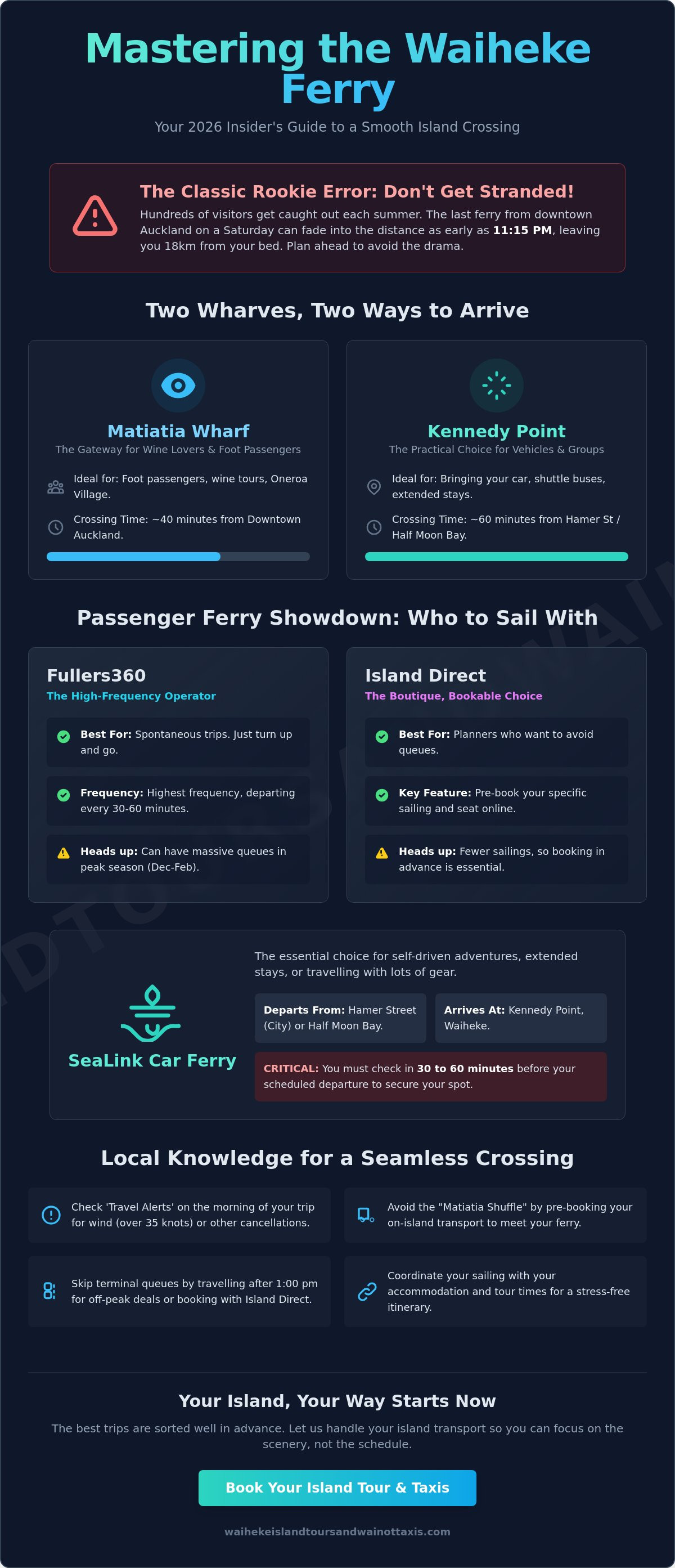 Waiheke ferry timetable