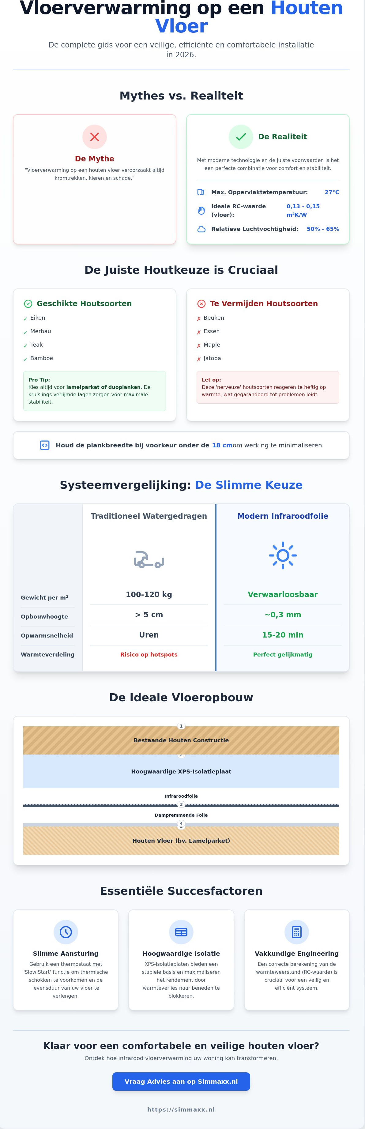Vloerverwarming op houten vloer