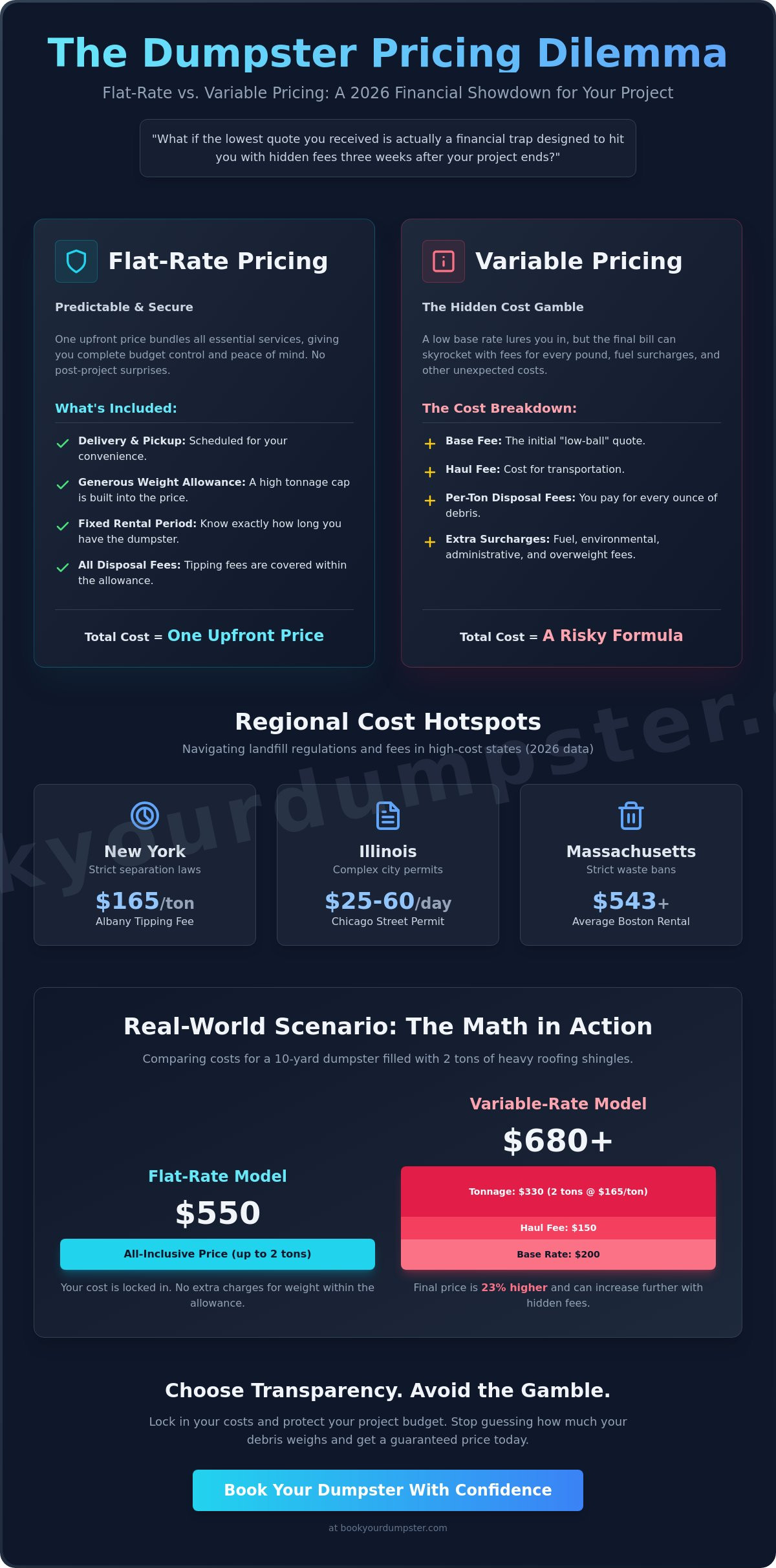 Flat rate dumpster rental vs variable pricing