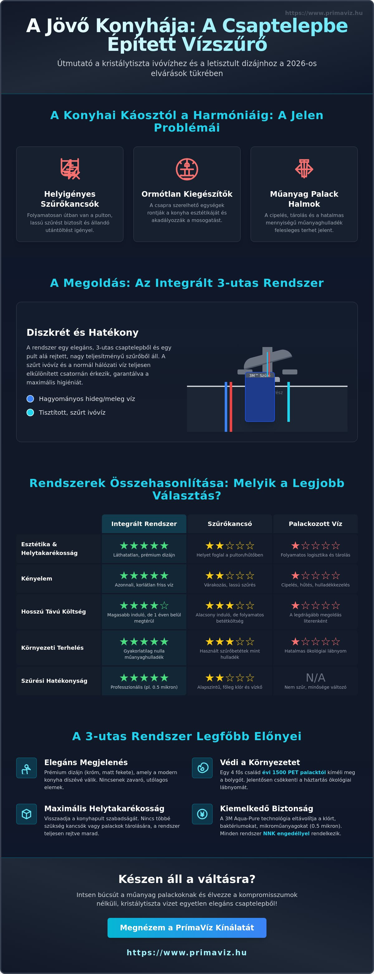 Csaptelepbe épített vízszűrő