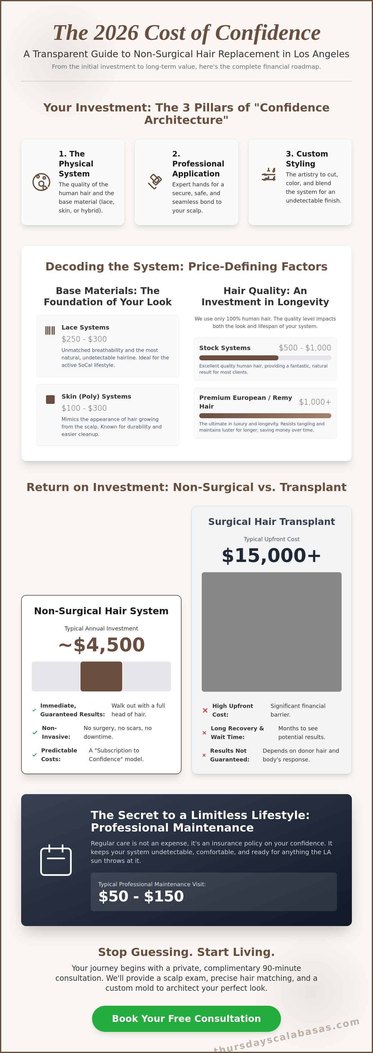 Non surgical hair replacement cost Los Angeles
