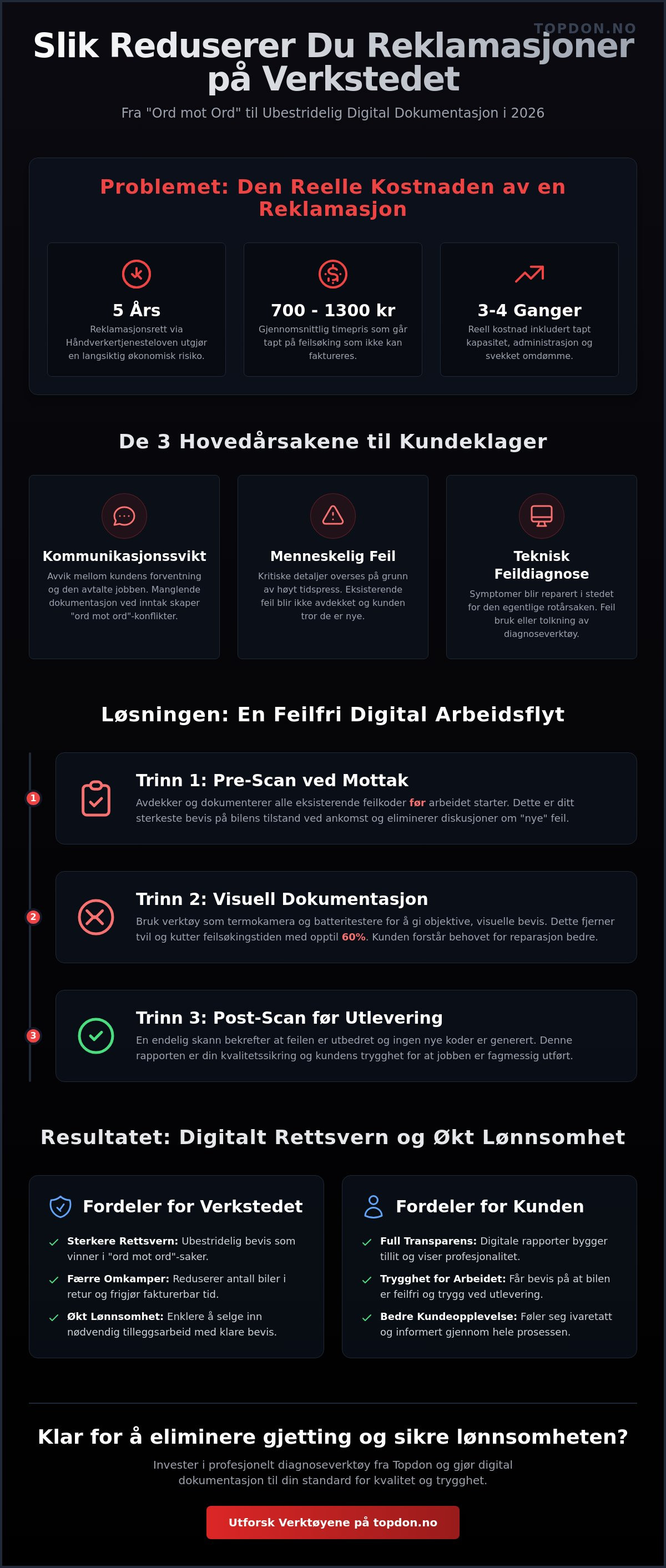 Redusere reklamasjoner på verksted