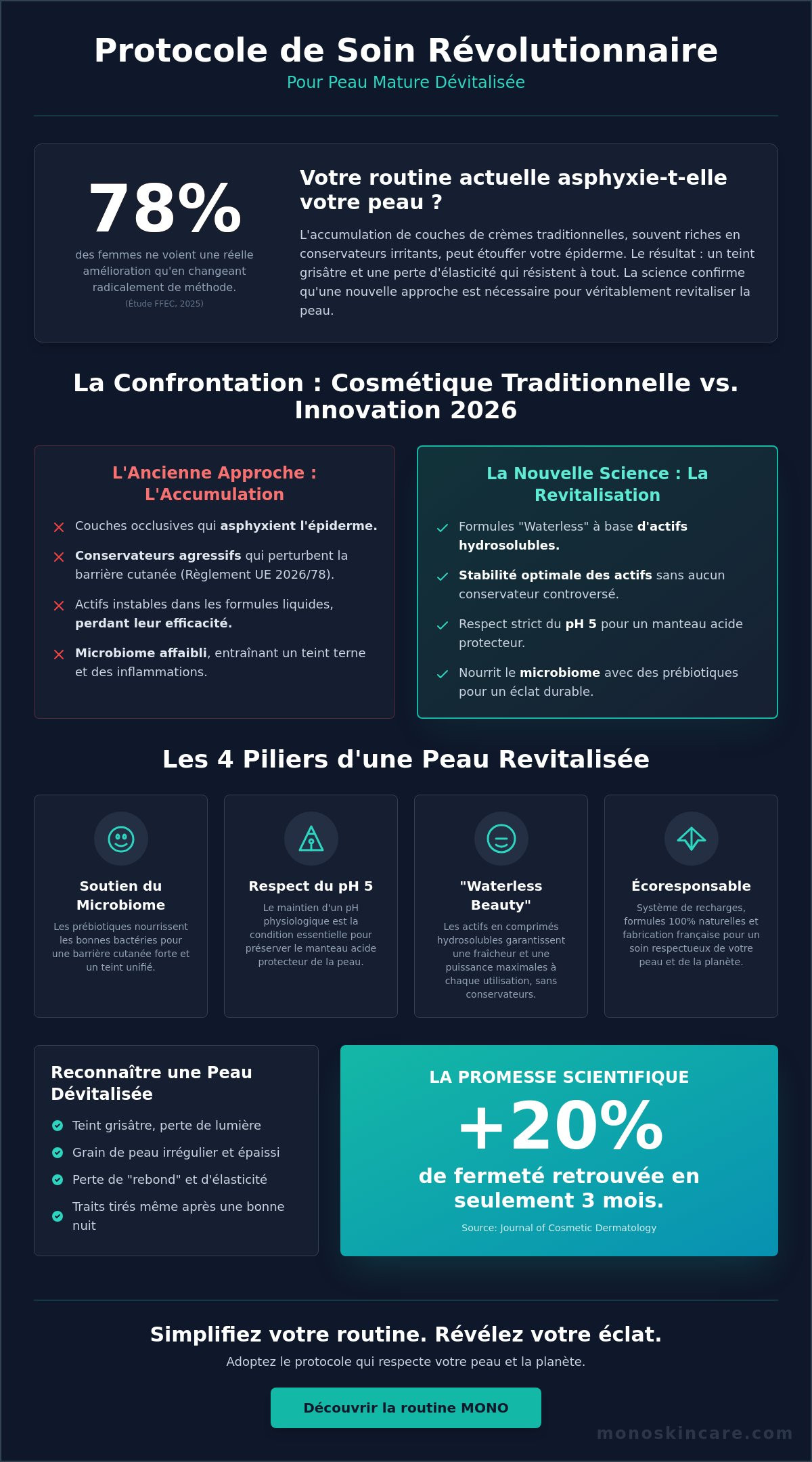 Protocole soin visage peau mature dévitalisée