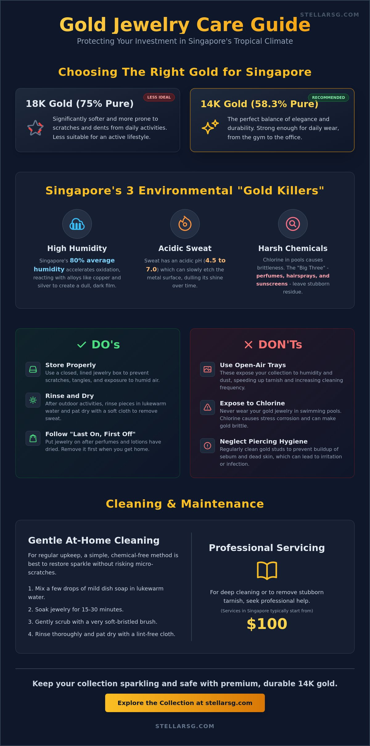 Gold jewelry care singapore