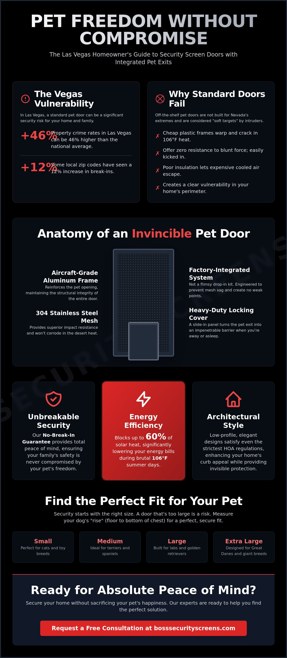 Security screen door with dog door Las Vegas
